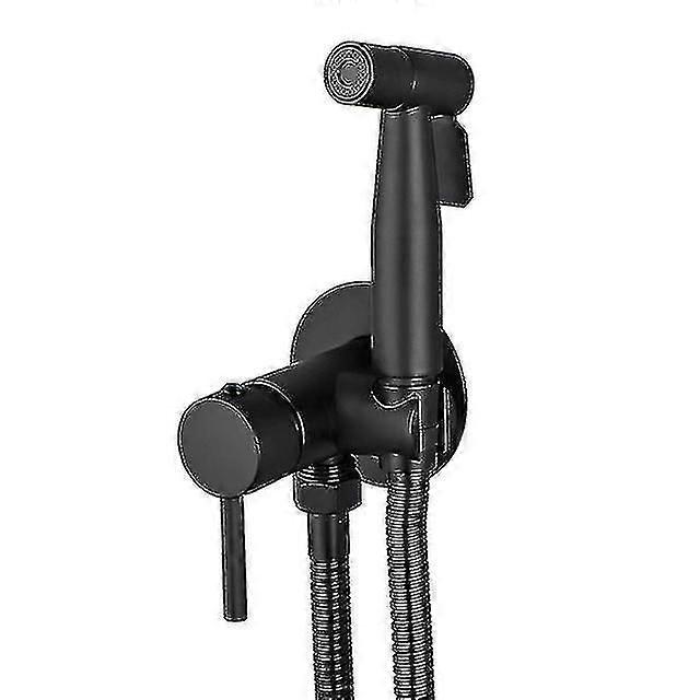 ウラブラック蛇口真鍮ビデ噴霧器ポータブルトイレビデ蛇口温水浴室ミキサーシャッターバルブ衛生シャワー