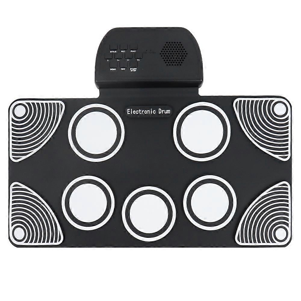 HQC6 Portable Roll Up Electronic Drum Practice Pad Built In Speaker with Drumsticks for Kids