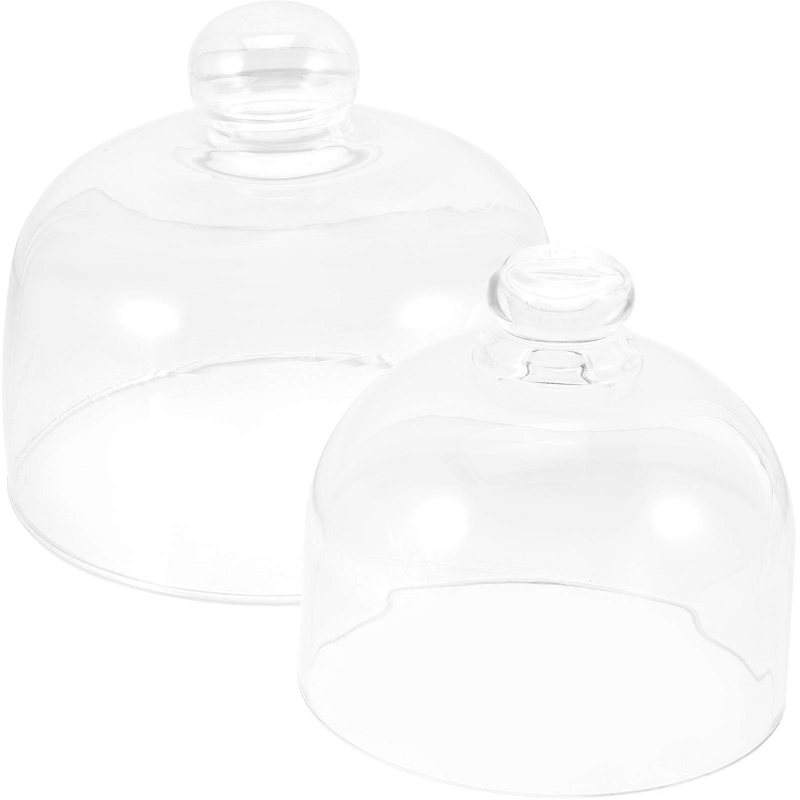 Cake Fresh Keeping Cover Clear Dome For Bakery Glass 2Pcs