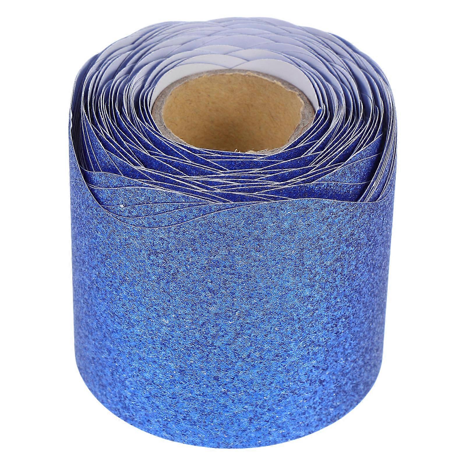 Classroom Blackboard Border Paper for Decoration 1 Roll Blue Glitter Trim