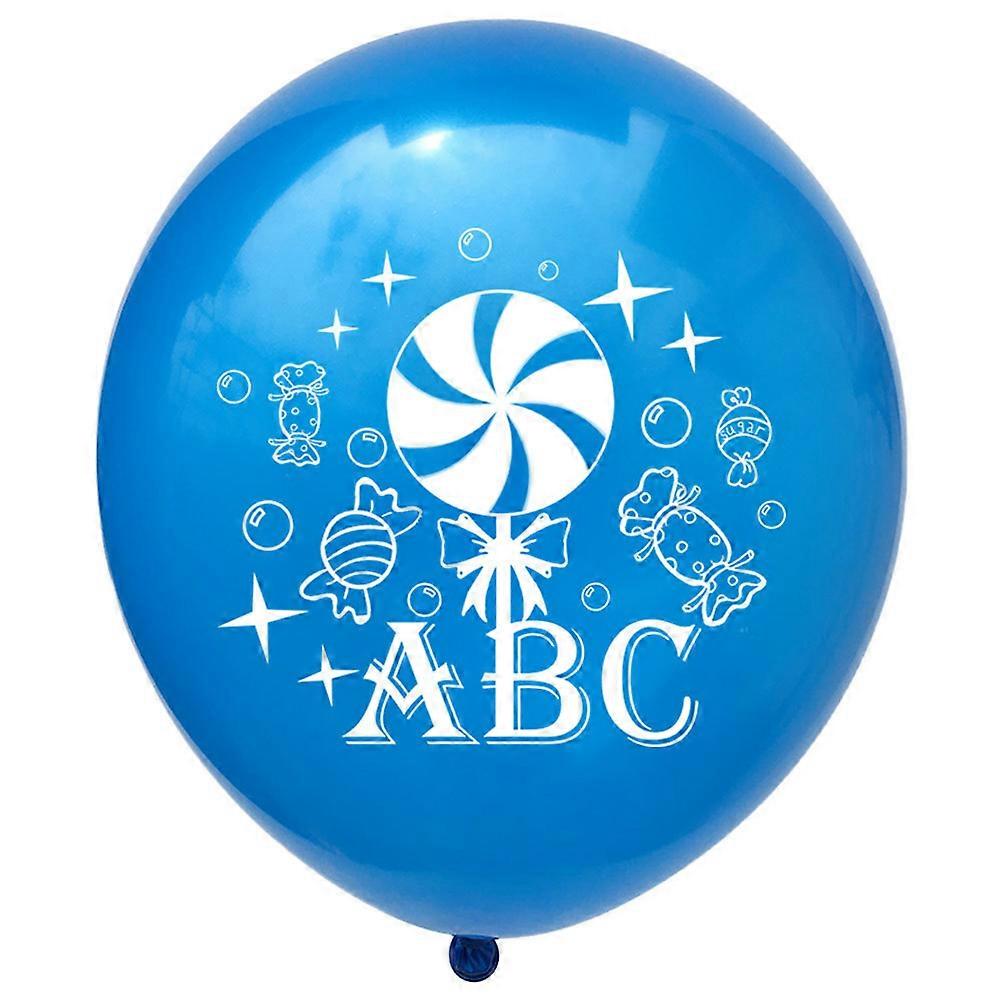 20pcs Back to School Balloons Decor Colorful Latex Balloon Set with ABC Letters Design for Classroom Party & Festival Decoration