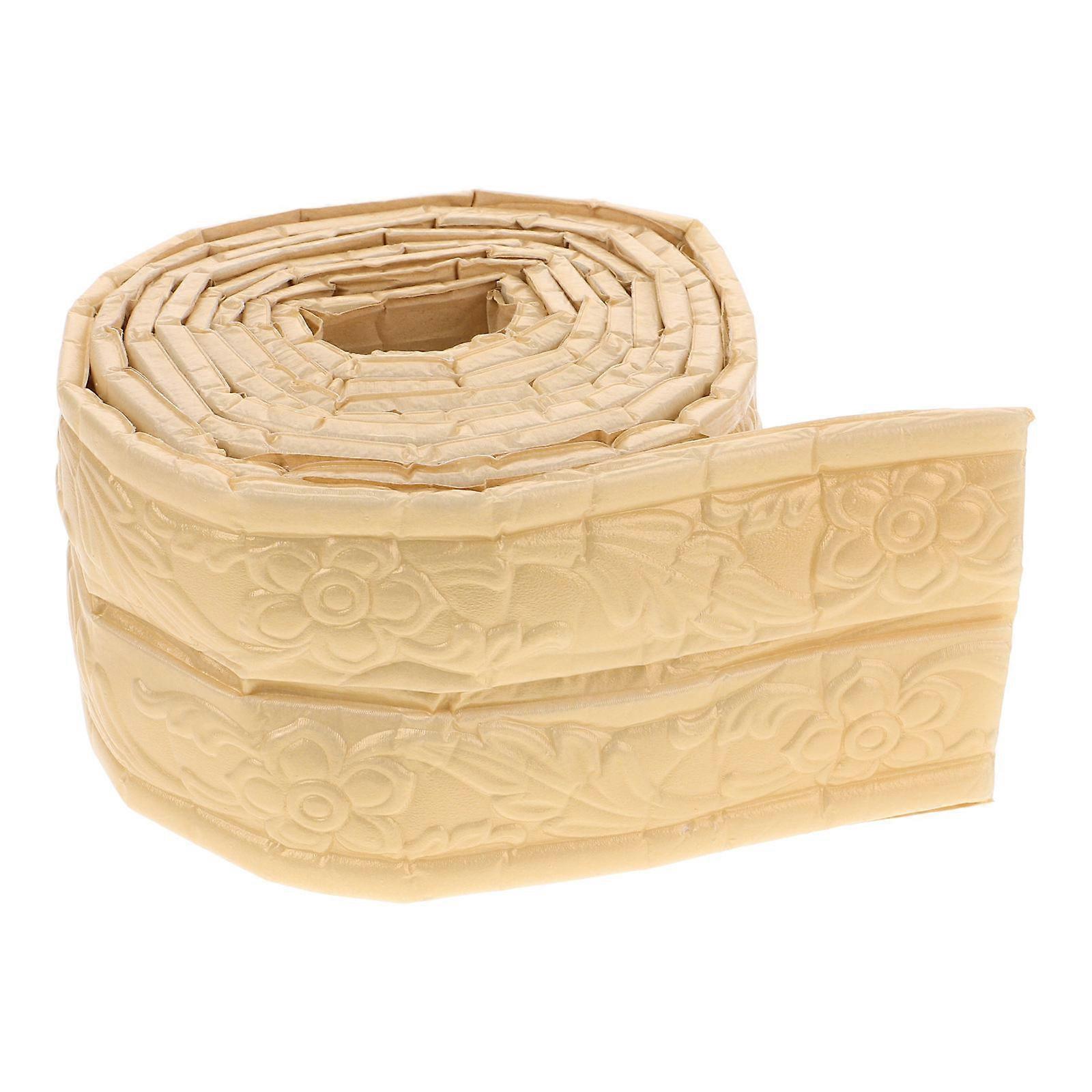 Peel And Stick Wall Modeling Golden 230.00X8.00X0.50CM PVC Easy Installation For Ceiling Corners And Baseboards 1Set