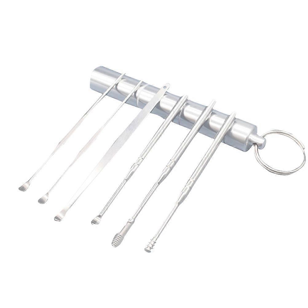 Ear Cleaners Ear Scoop Set Spiral Tool For Travel Personal Use Silver 1Set