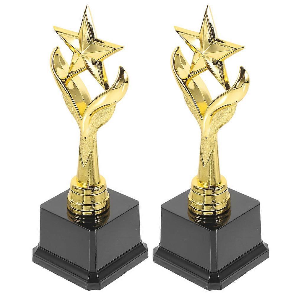 Winner Trophy Decor Pentagram Shaped Trophy Cup Classroom Decor Children Delicate Design 2Pcs