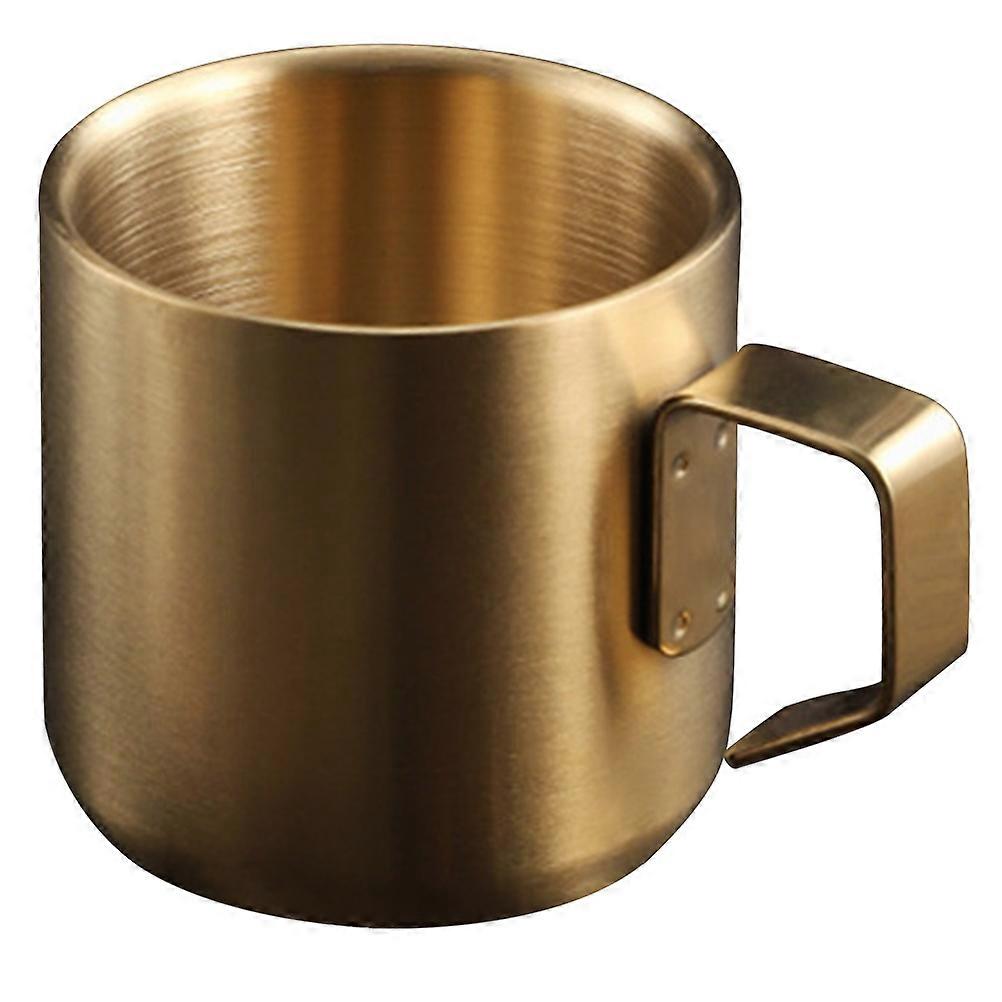 Insulated Double Walled Breakfast Cup with Handle Metal Mug for Home, Family & Friends Practical Drinkware for Coffee, Tea or Milk