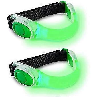 LED-Armband, 2 Satz elastische LED-Blinklicht-Sicherheits-Nachtsportausrüstungsbänder für Erwachsene Outdoor-Aktivitäten und Übung