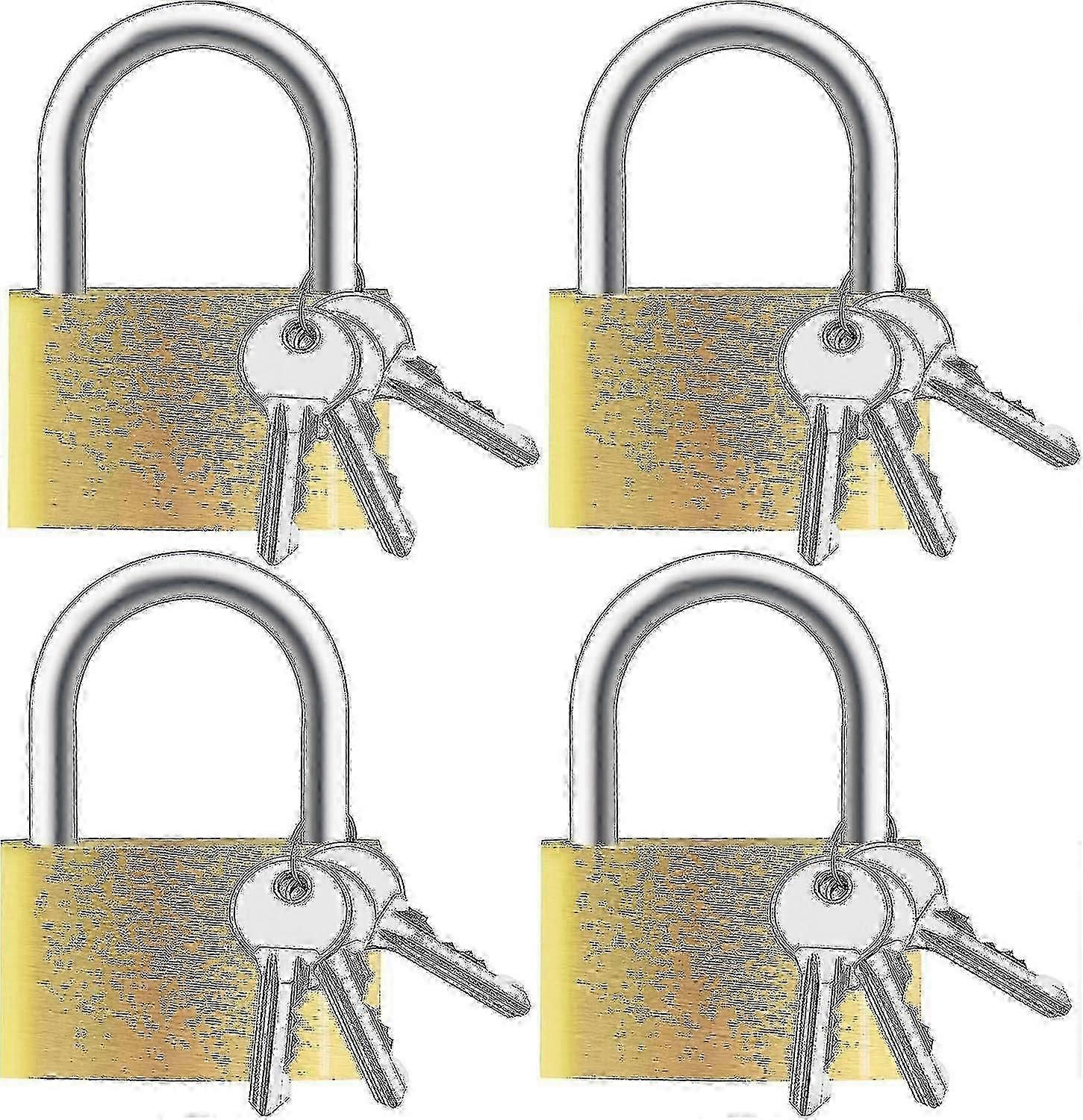 4pcs Small Solid Brass Keyed Padlocks With Same Key zy