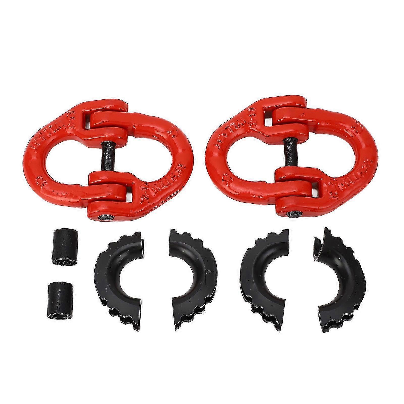 2PCS Safety Chain Connector Link 1/2in Alloy Steel Heavy Duty 5.3T Loading Quick Install Multi Functional Tow Hitch Hammer Lock hwy