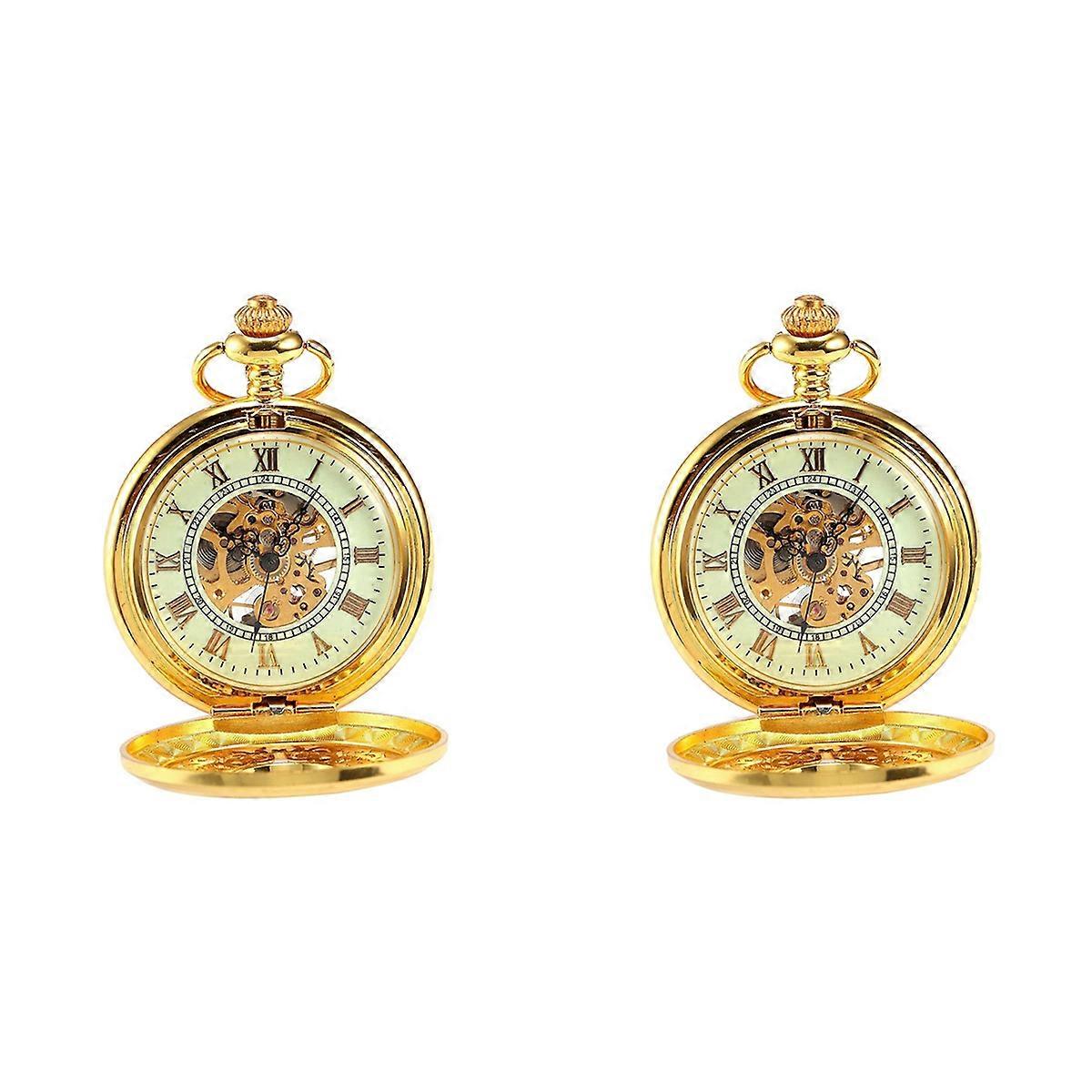 Luxury Golden Luminous Mechanical Pocket Watch
