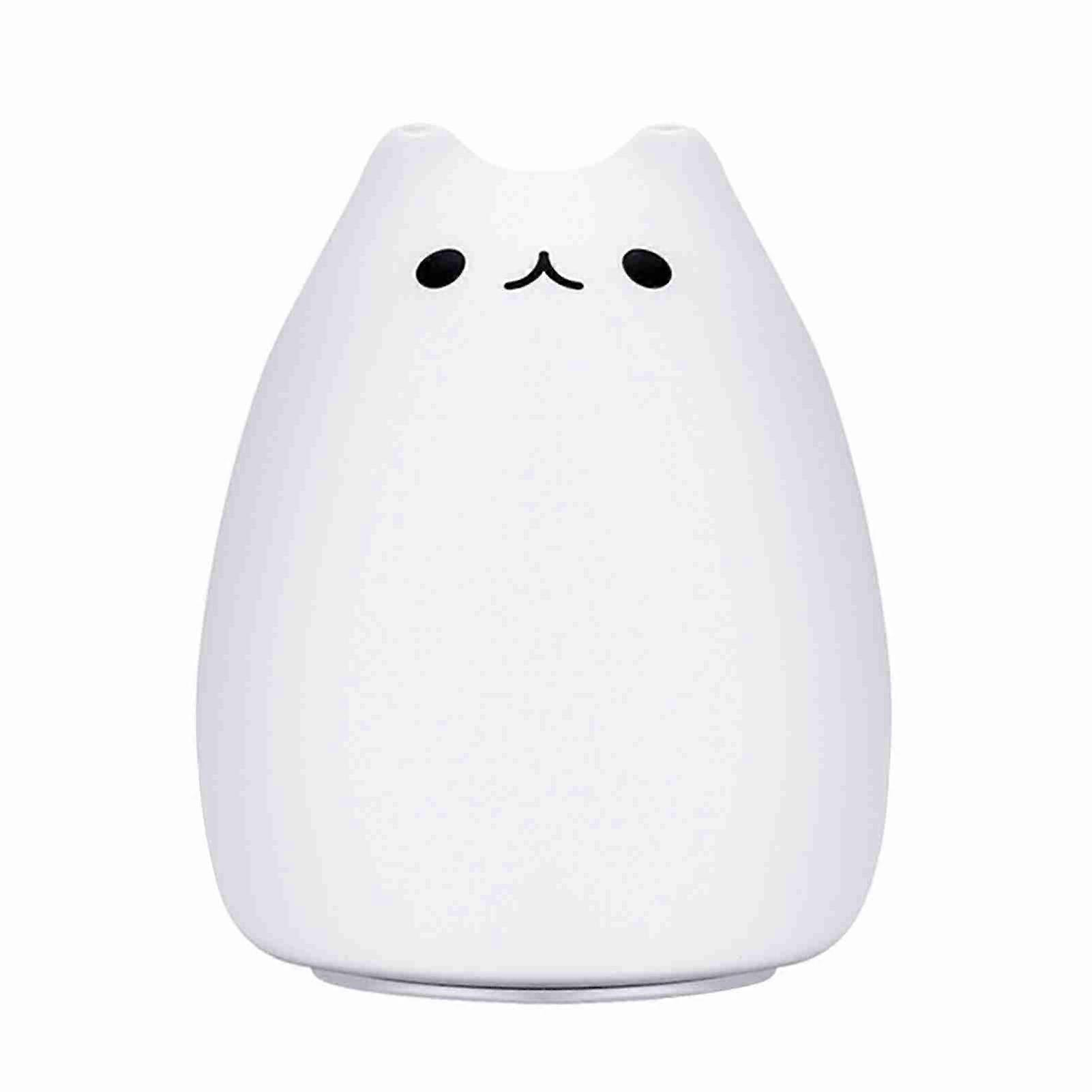 Children Night Light, EECOO Cute Cat Lamp Soft Silicone Sensitive Tap Control Decompression Toy