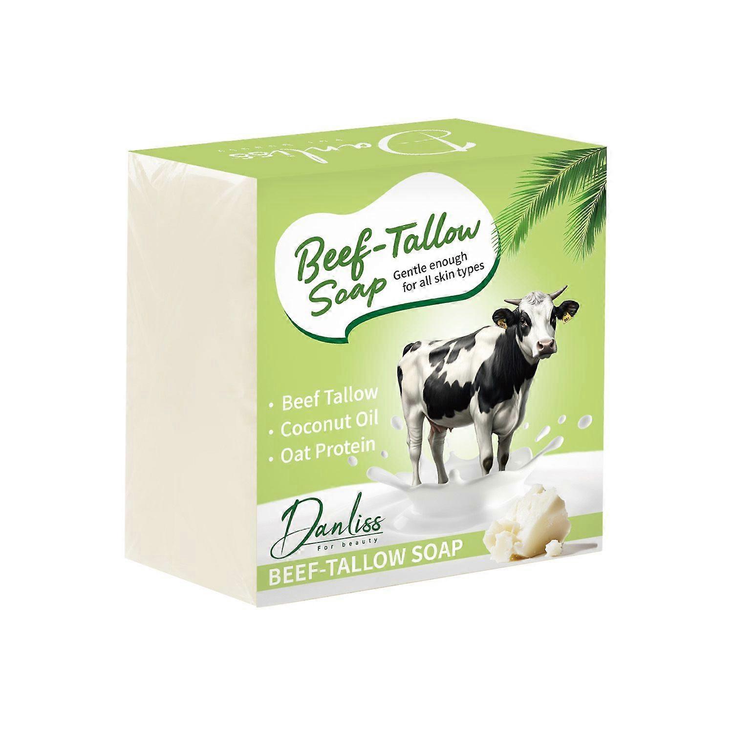 Beef Tallow Soap Bar, All Natural Grass Fed Tallow Soap, Moisturizing Face & Body Wash Great for Dry, Itchy, Sensitive Skin - Handcrafted Bath Soap