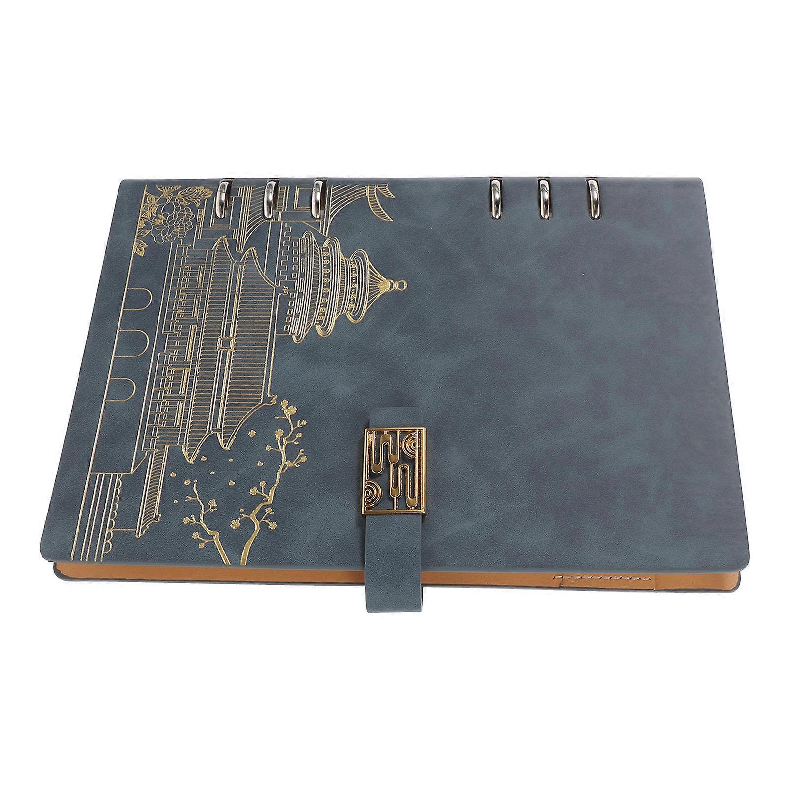 Hardcover Pu Leather Notebook A5 Diary Notebook For Students Professionals Travelers Rectangular Sky-Blue 1Pack