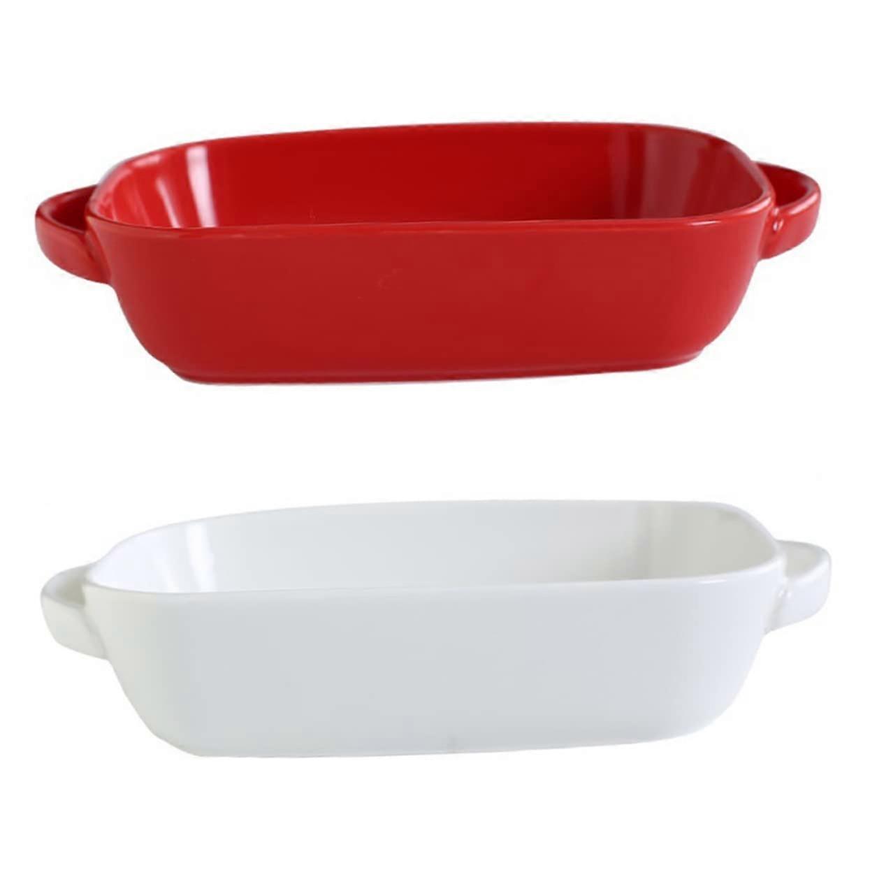 Ceramic Cake Pan Set of 2, Large Baking Molds for Cake, Bread, Muffins, and Rice, Oven Safe Tableware