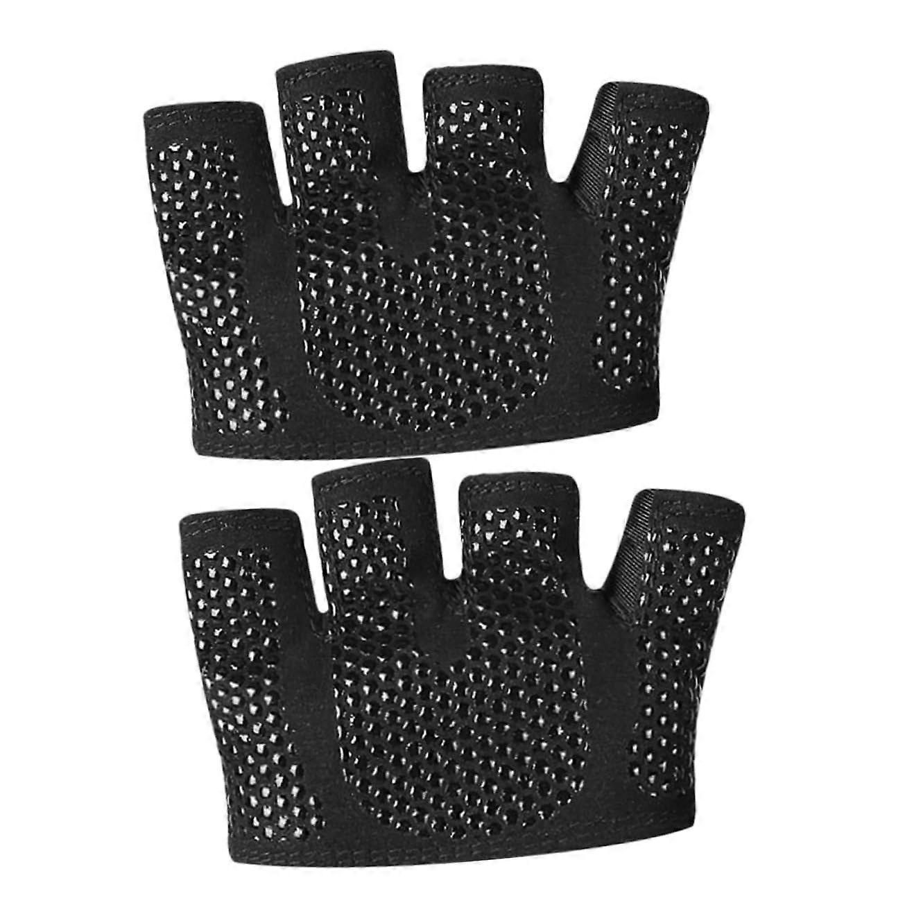 Grip Exercise Gloves for Weight Lifting - Breathable Black Men’s Gloves with Silica Gel Support, Size 8.5x7.3cm