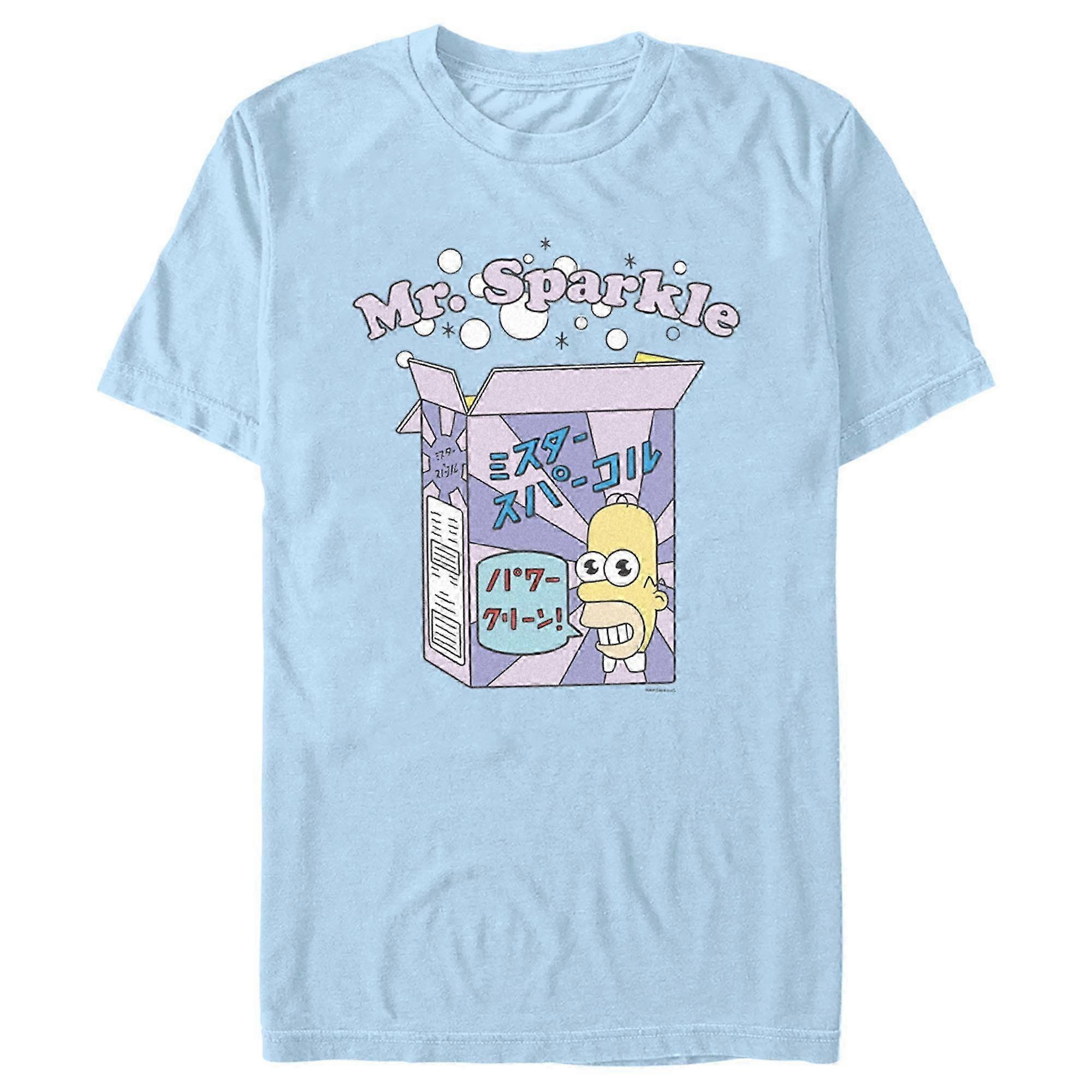 Men's Graphic Tee Light Blue featuring Mr. Sparkle design suitable for a popular brand, Large