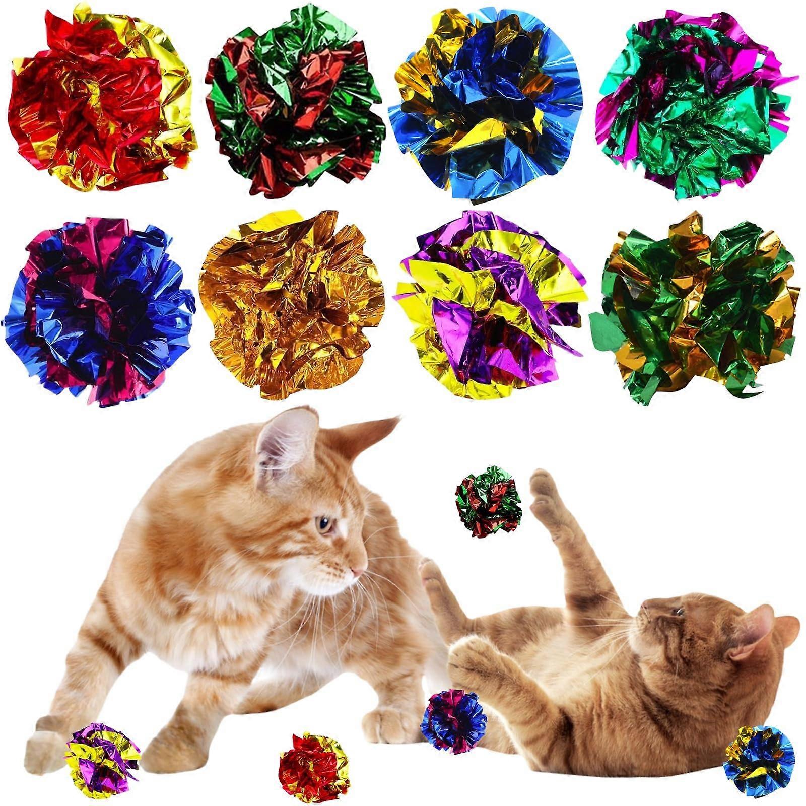 Crinkle Ball for Cats, 20 Pieces Colourful Cat Toy Balls, Cat Crinkle Ball