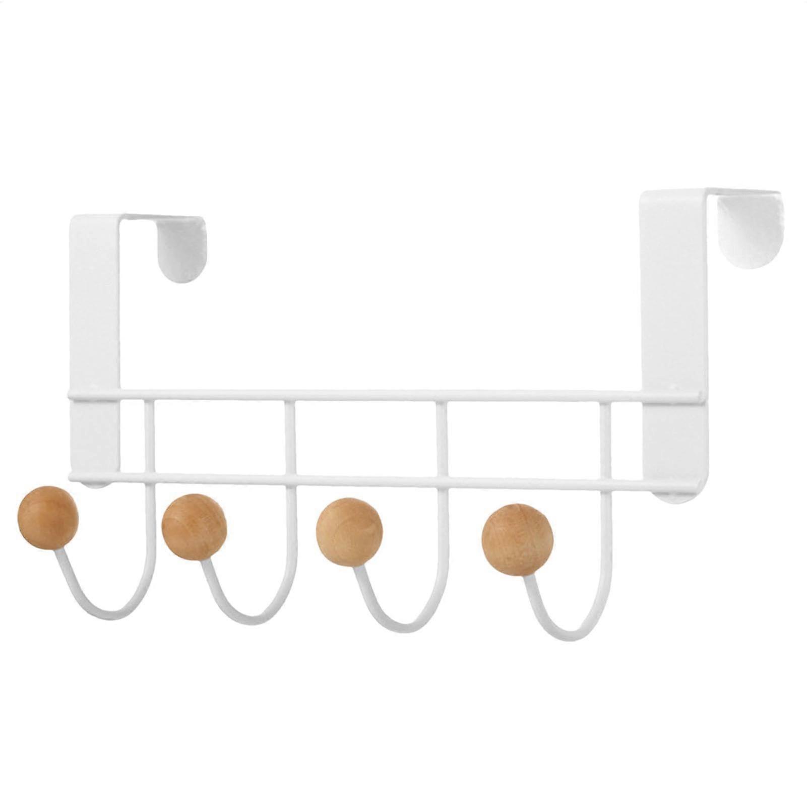 Towel Rack, Door Hook, Space Saving Rust Resistant AntiSlip Design Sleek Appearance Functional Compact Size, Coat Rack for Home White