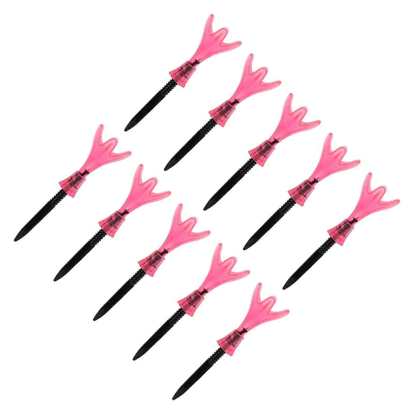 Plastic Tee Holder Height 10-Pack Stable Golf Practice Aid Transparent Green And Pink