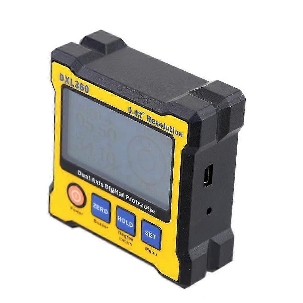 DXL360 Dual Axis Digital Angle Protractor with 5 Side Magnetic Base High-precision Dual-axis Digital Display Level 100-240V 50-60Hz