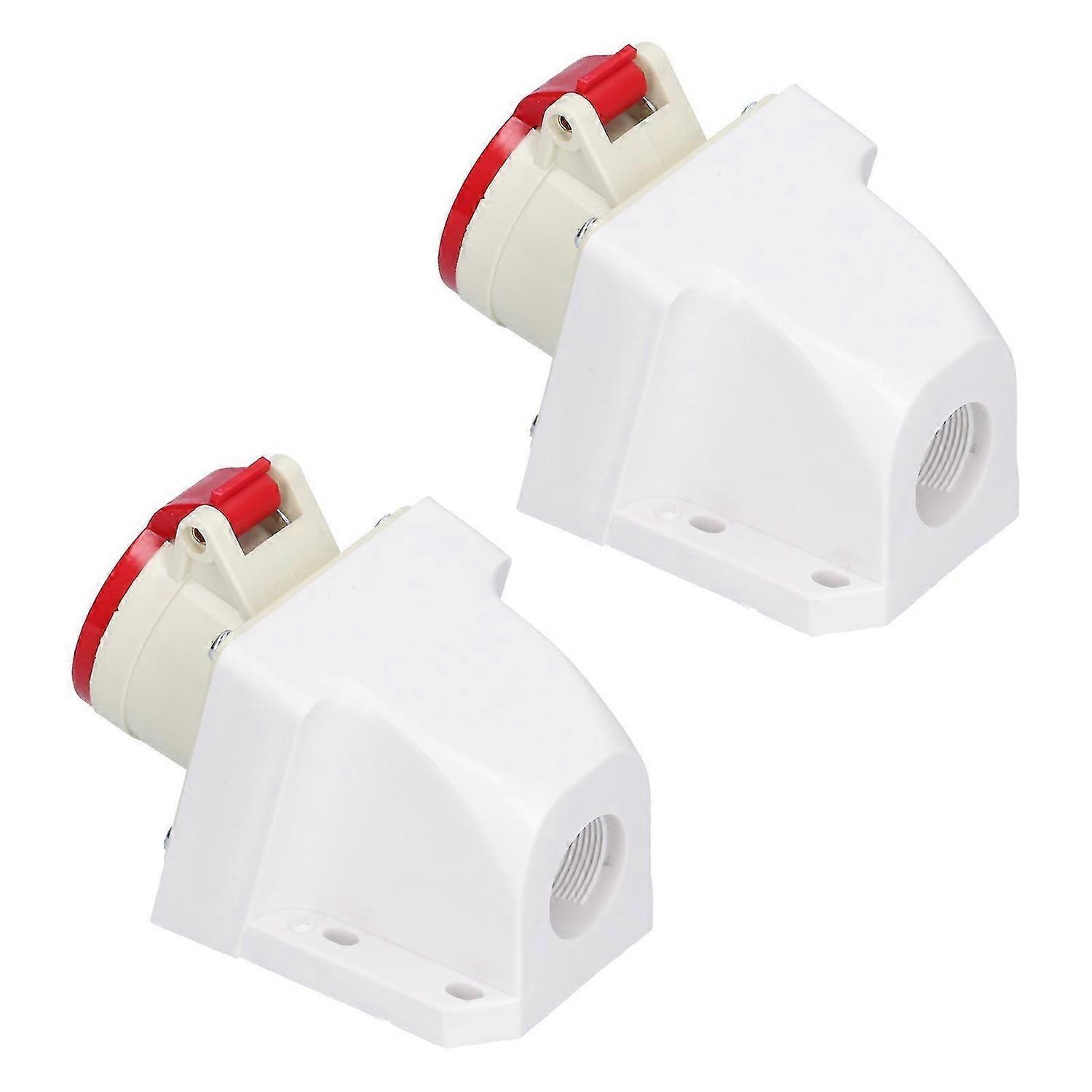 2Pcs 4 Pin Industrial Socket 3 Phase Fixed Aviation Power Connector 380V415V 16A 3P+E IP44