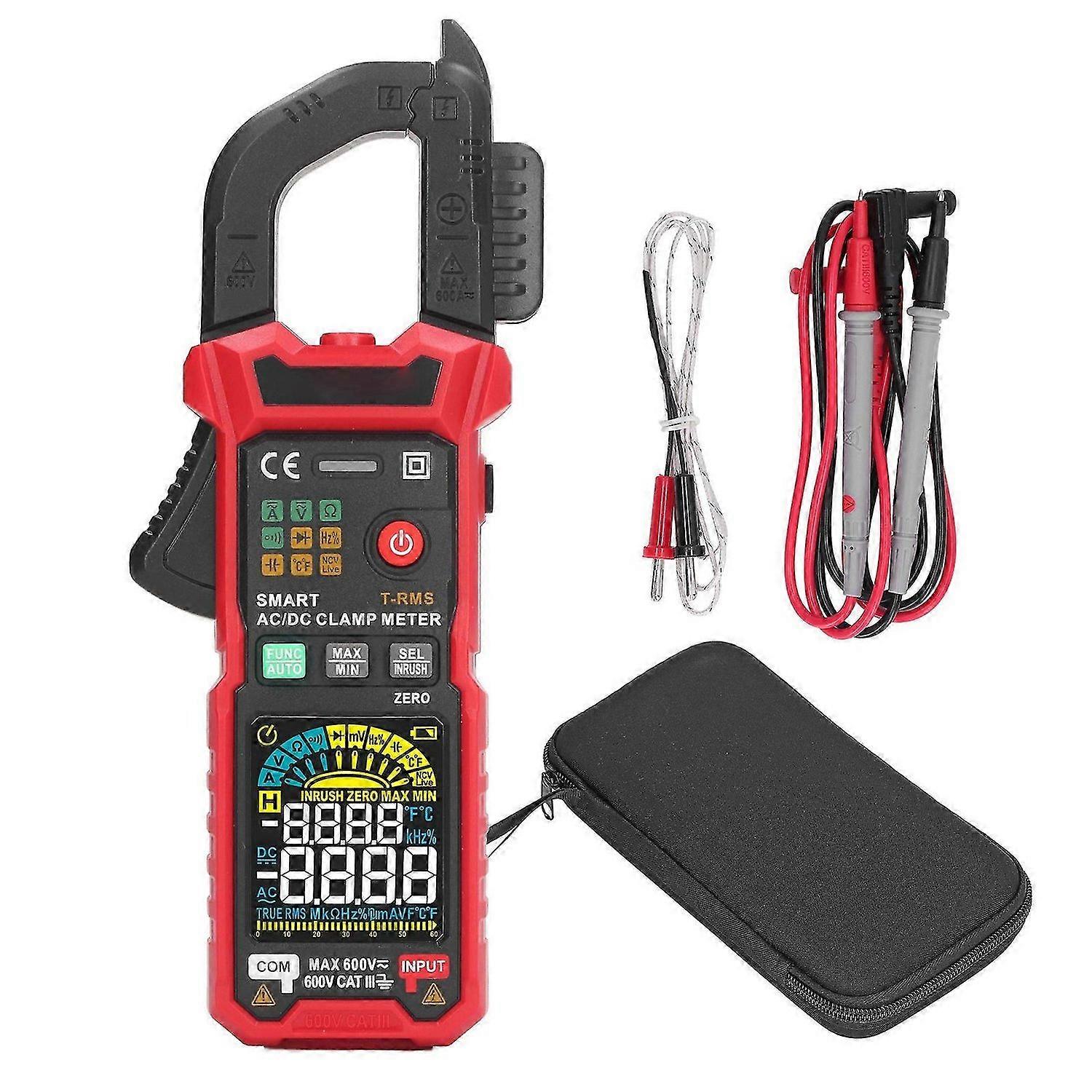 Digital Clamp Meter Multifunctional AC DC Ammeter NCV Smart Auto Ranging Multimeter for Testing