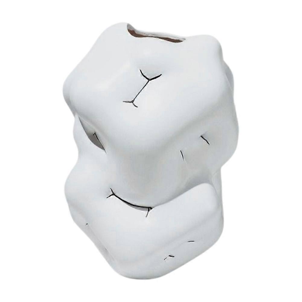 Modern Simple Resin Vase Encircling Art Flower Vase Vase Soft Decoration White(B)