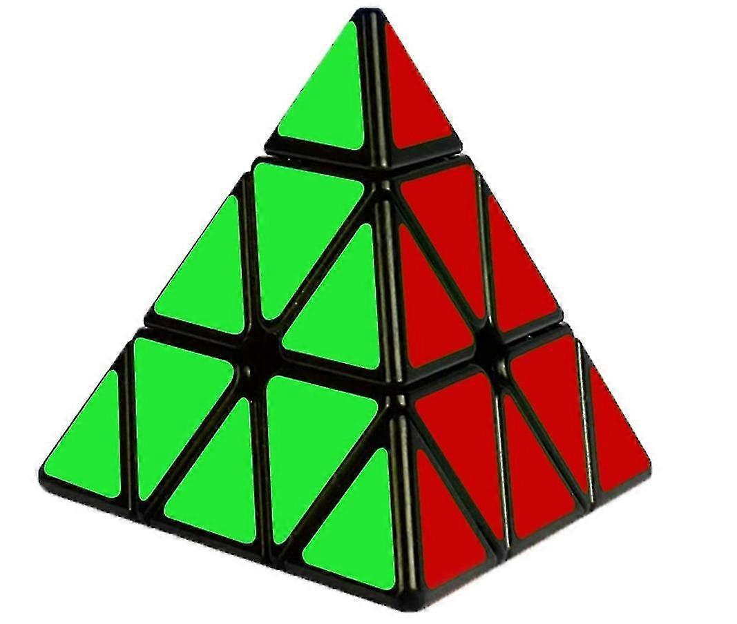 Pyraminx Triangle Puzzle Cube - 3x3 Stickerless Challenge in Vibrant Red