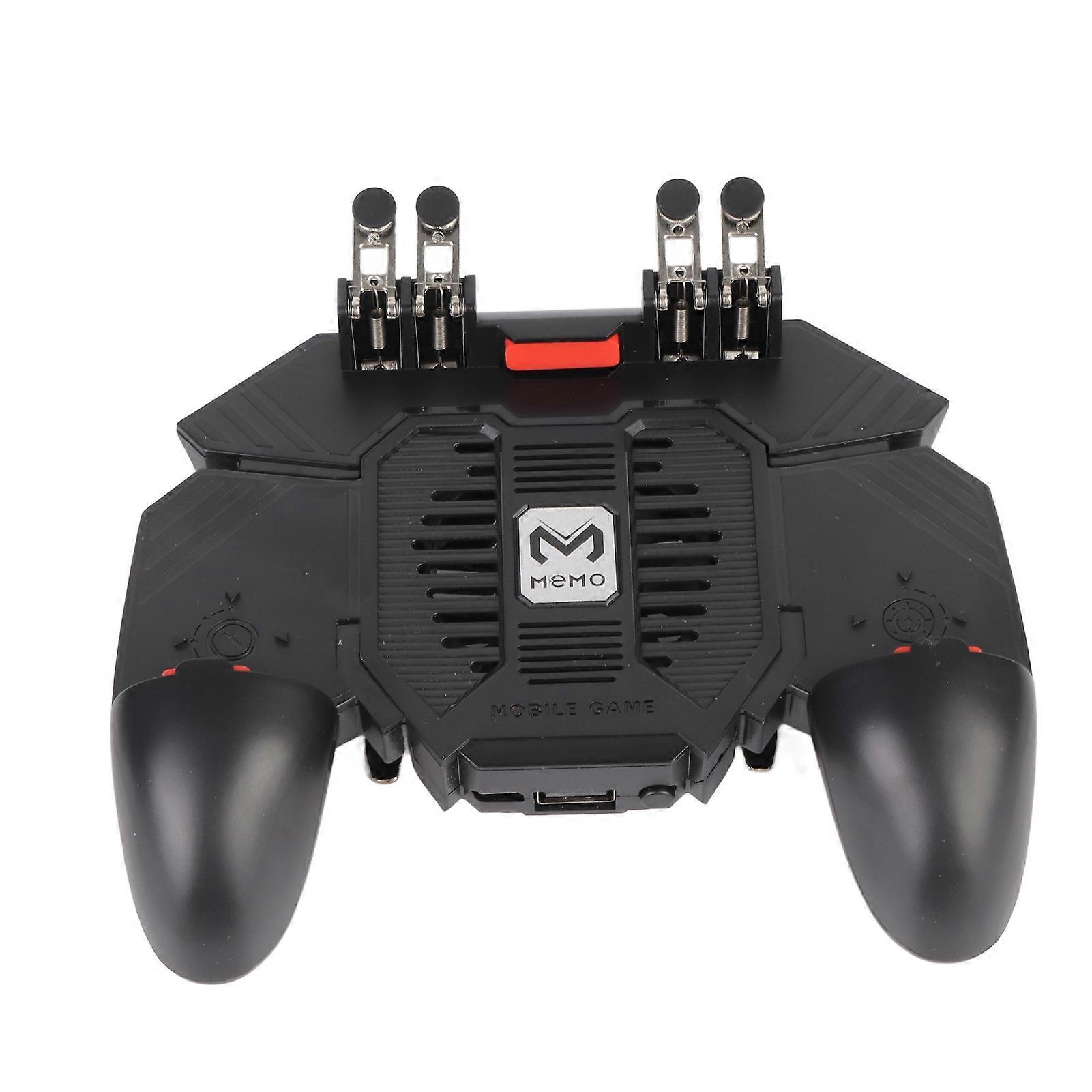 Mobile Game Controller Professional Sensitive Control 6 Finger Operating Gamepad with Cooling Fan