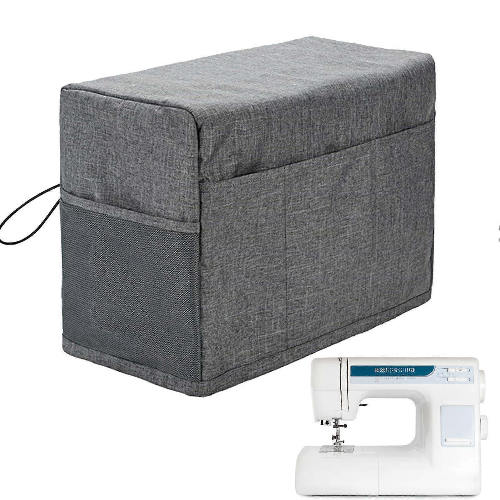 Sewing Machine Cover with 3 Pockets, Dustproof for Most Standard Machines, gray
