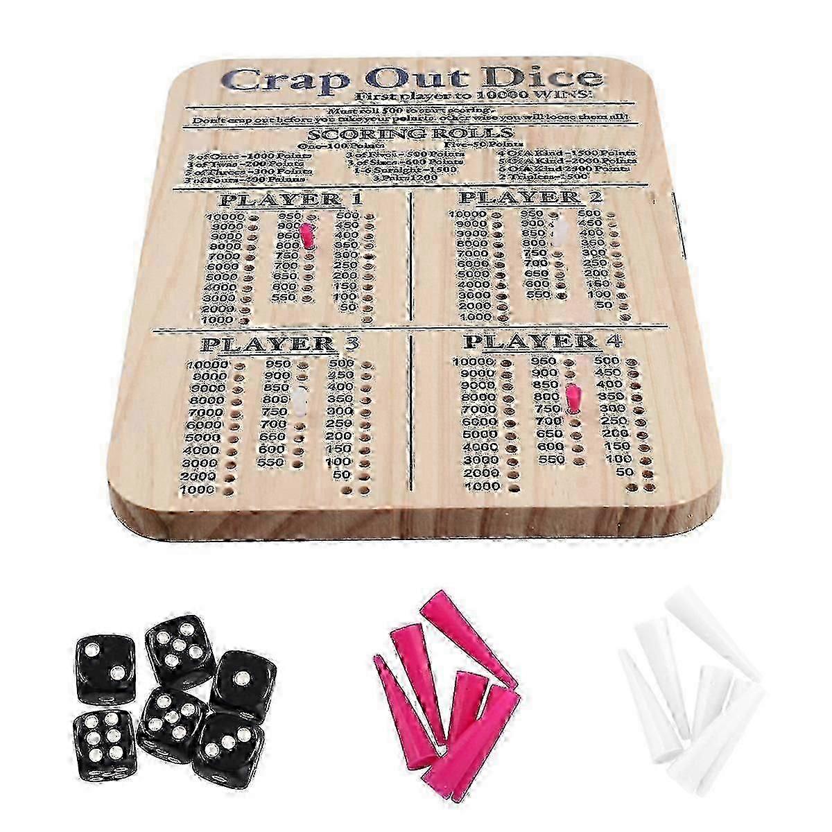 Classic Wooden Dice Scoreboard with Tray - Perfect for Family Game Nights in the UK