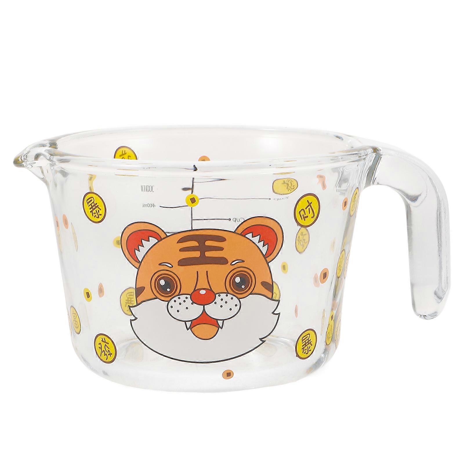 Baking Measuring Cups Glass For Parties 500ml Capacity Cartoon Style Egg Beating 1Set