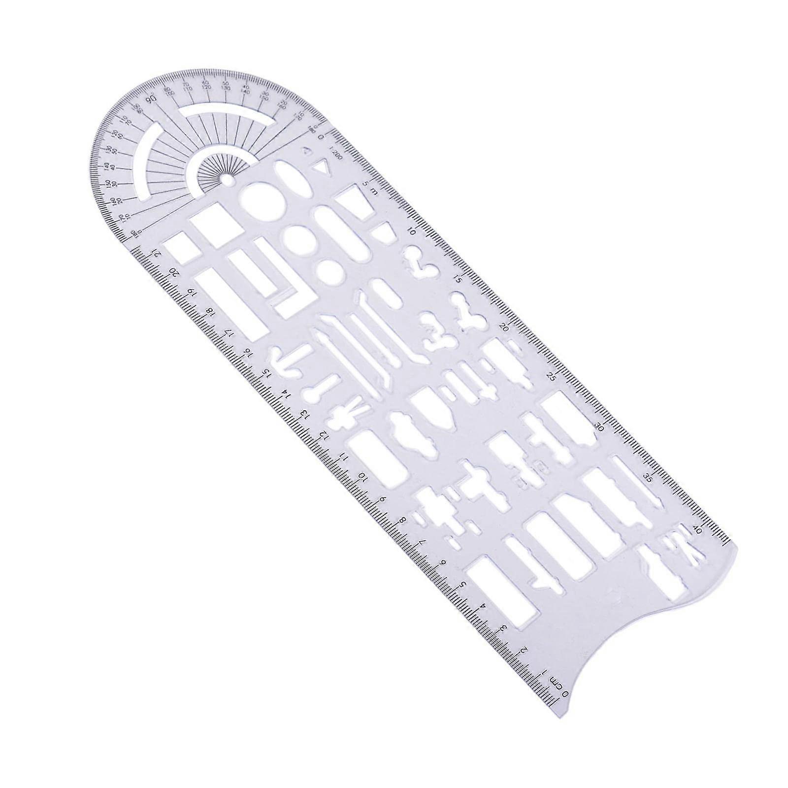 Geometric drawing ruler accident symbols drawing template measuring tool for students and children 27.7 cm