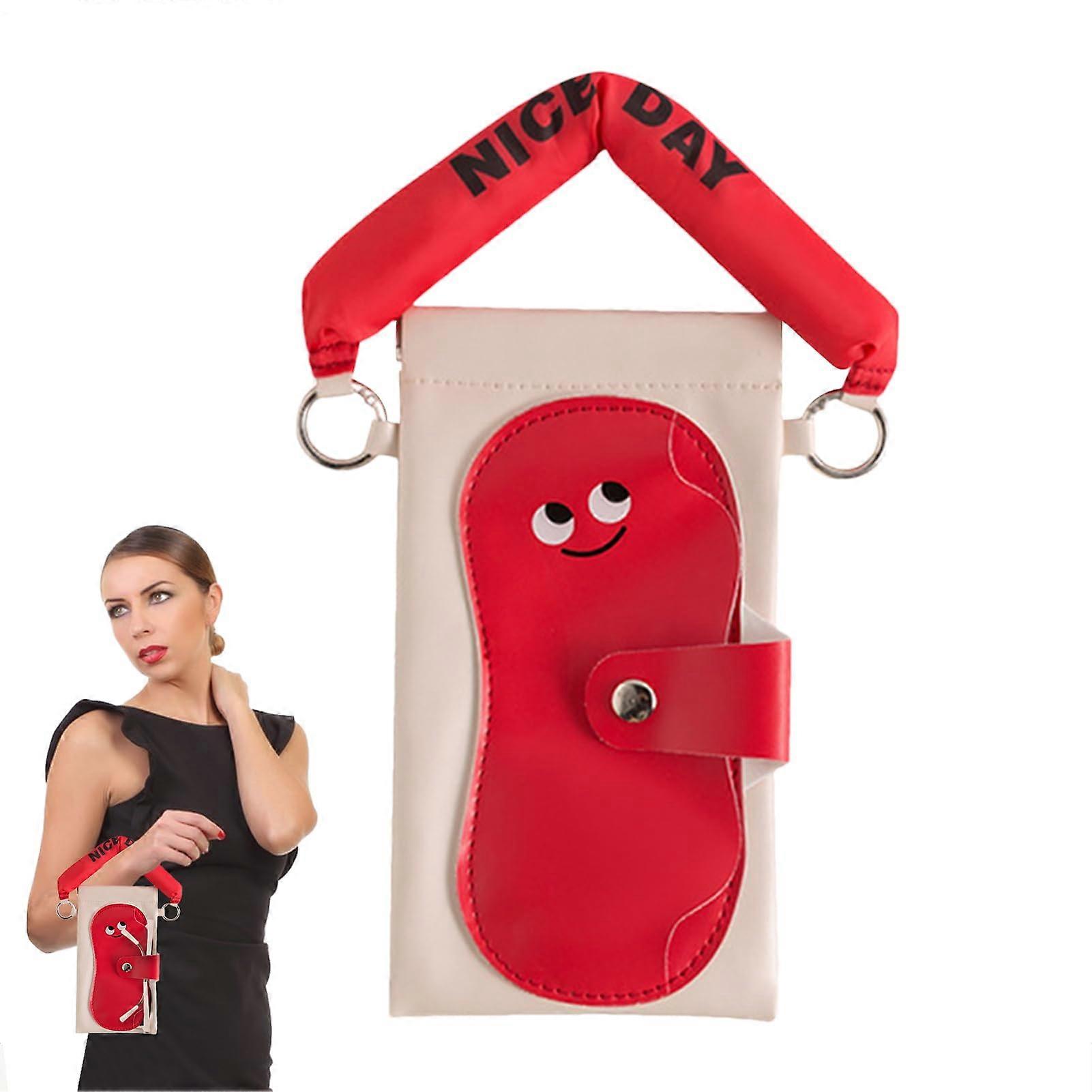 Sunglasses Case, Leather Phone Organizer Stylish Glasses Case for Travel Shopping 2in1 Phone Storage Pouch Red