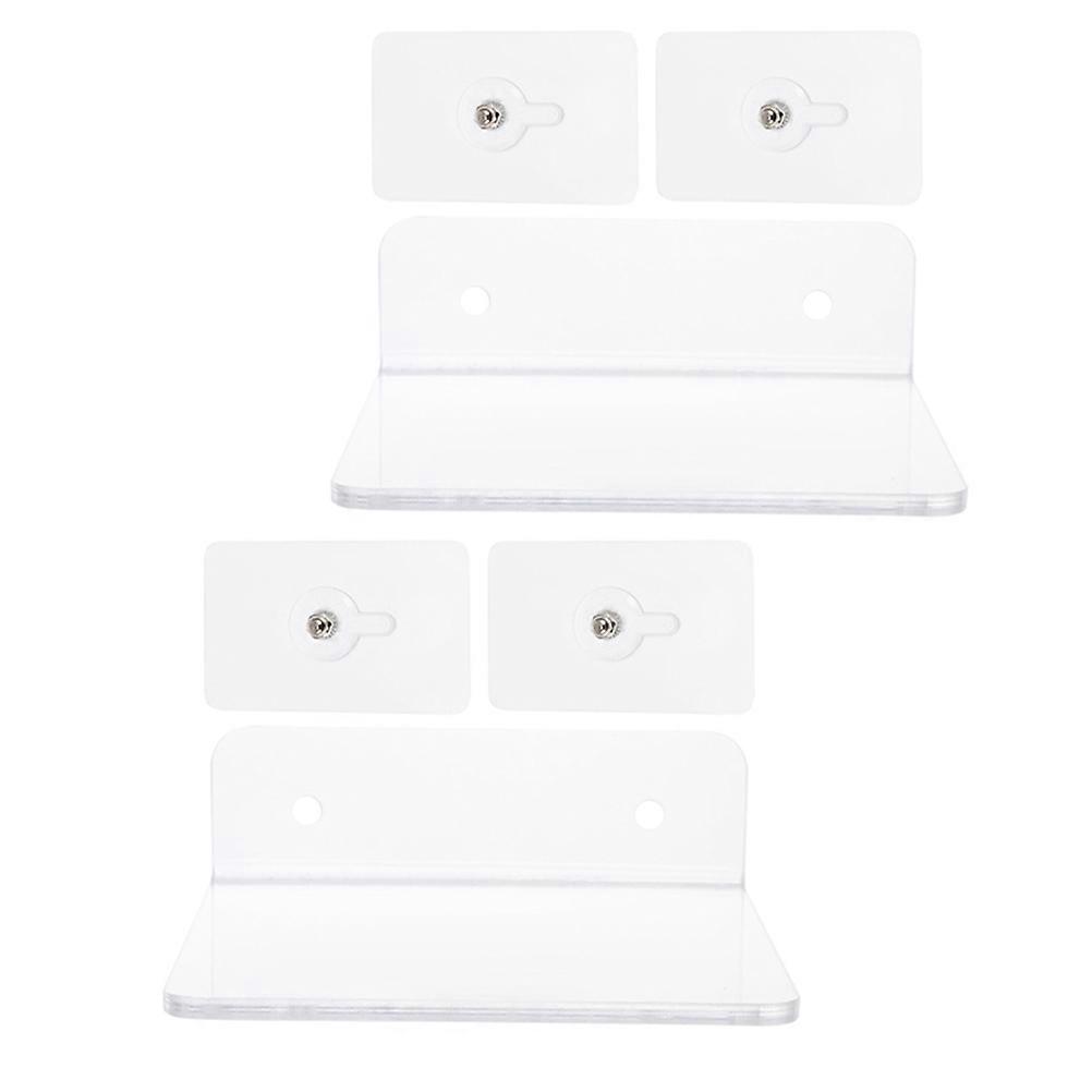 Transparent Wall Mounted Floating Shelves 2 Pack Acrylic Display Racks for Kitchen & Bathroom Storage No Drilling Required