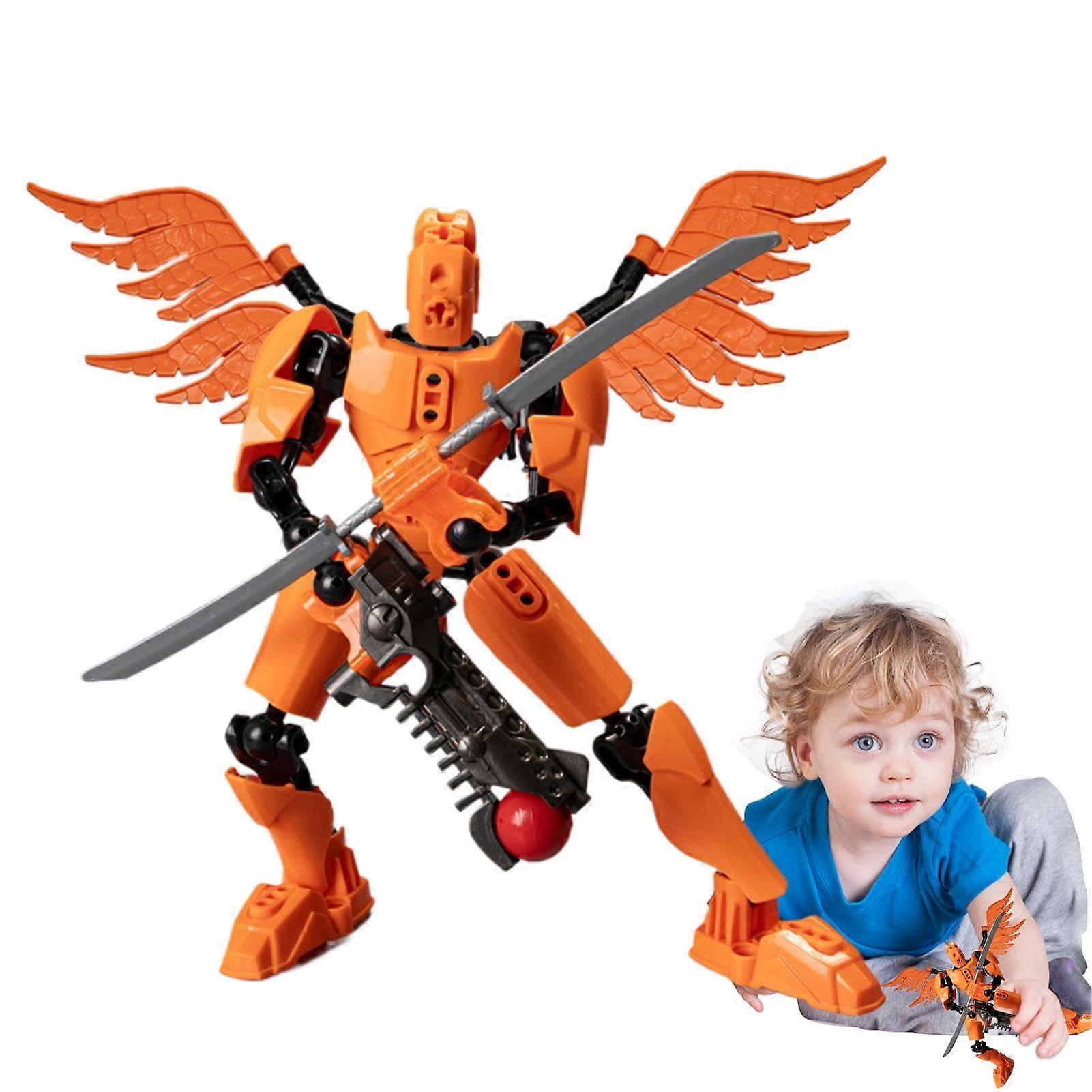 FullBody Articulated Mobile Robot Desktop Decoration  Space Decoration Orange1