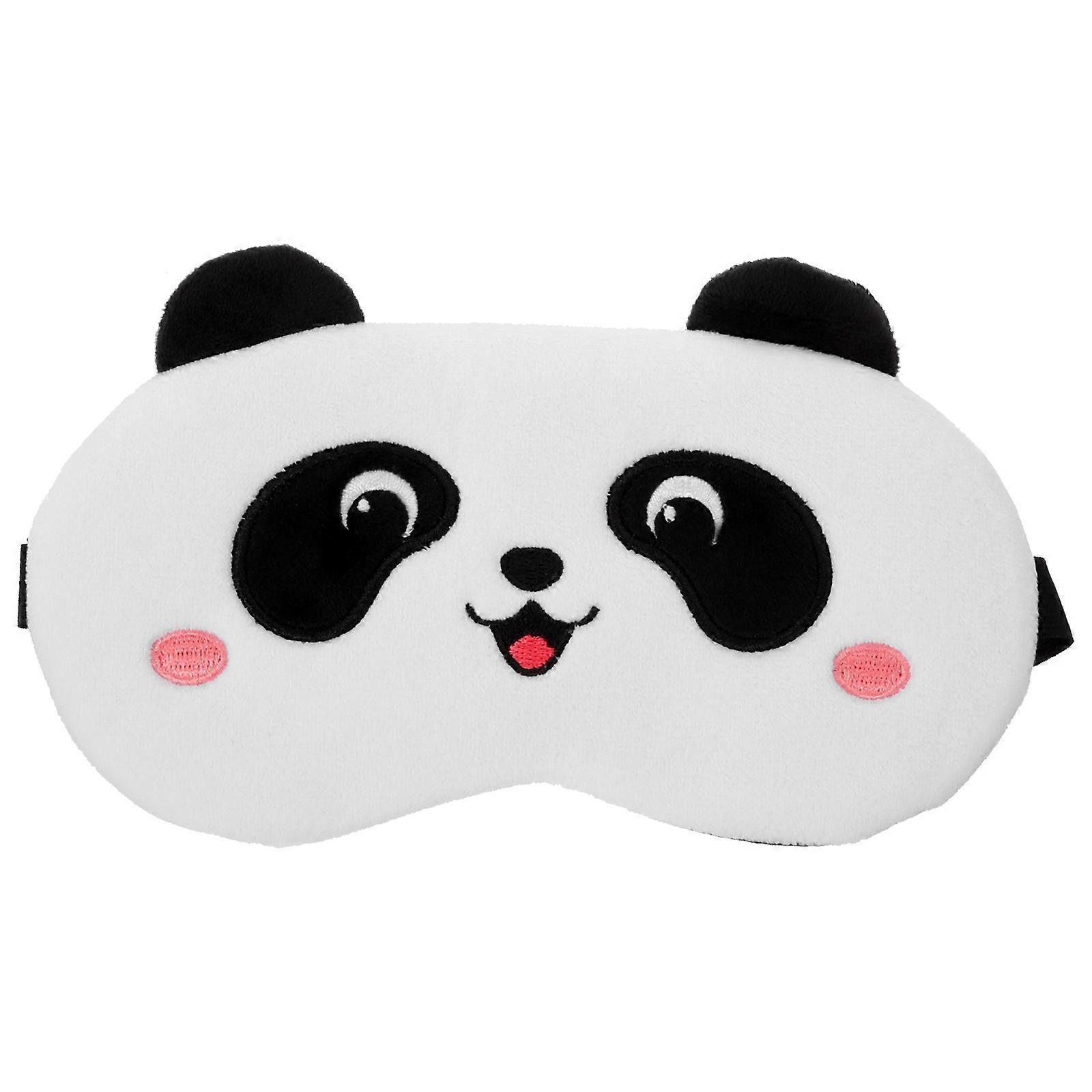 Soft Plush Panda Eye Mask for Adults – Light Blocking Sleep Mask for Travel, Napping, and Home Office Use