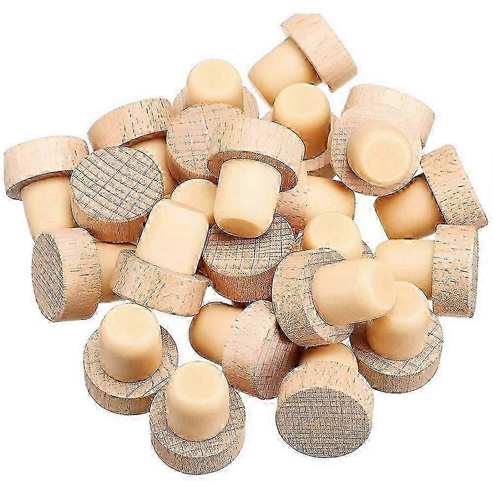 30Pc T Shaped Wooden Wine Bottle Stopper, Reusable Wooden Stoppers