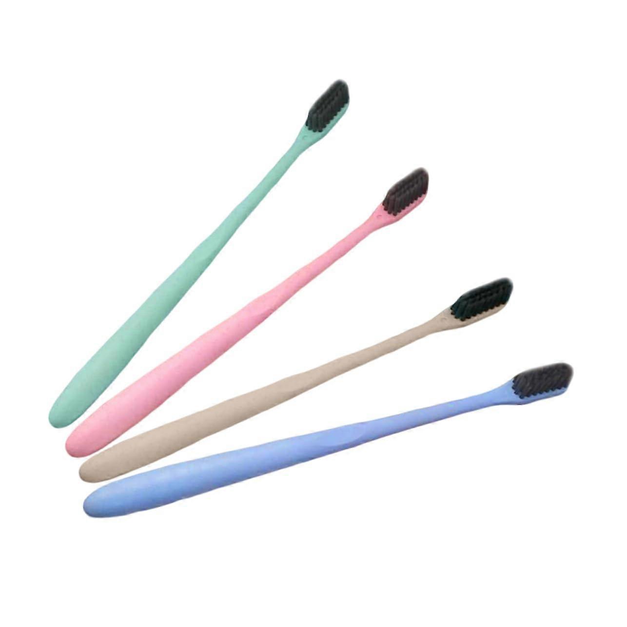 Toothbrush 4-Piece Portable Soft Tufted Bristles Set For Travel And Daily Use