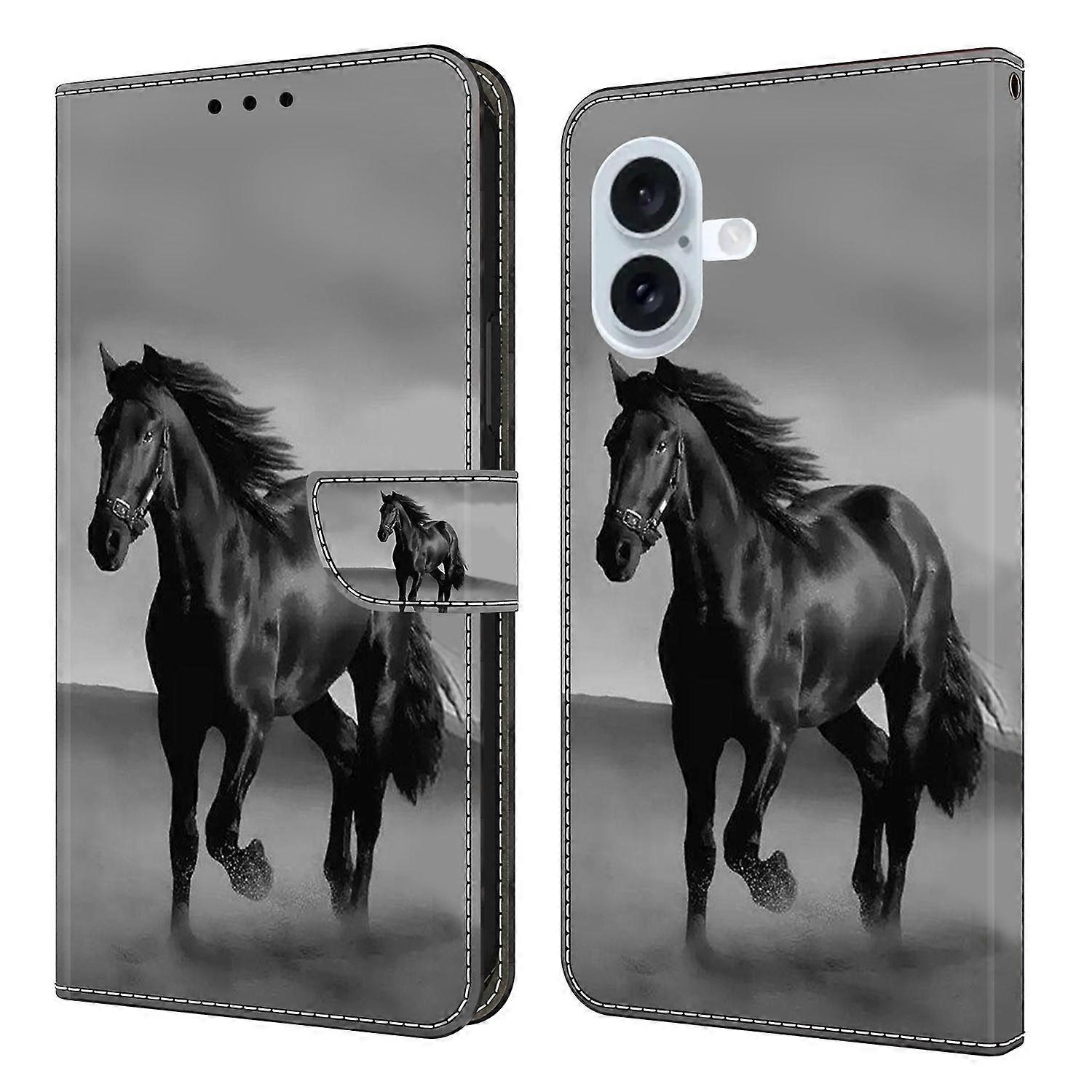 For iPhone 17 Case Magnetic Clasp 3D Pattern Leather Wallet Phone Cover