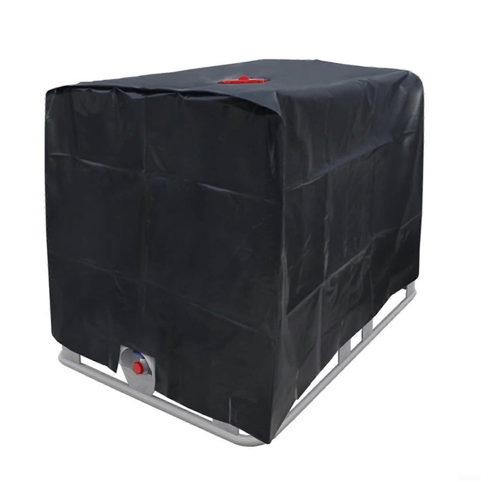 IBC Tank Cover for Outdoor Use, 1000L Insulated UV Protection, Temperature Regulating, 210D Black Material