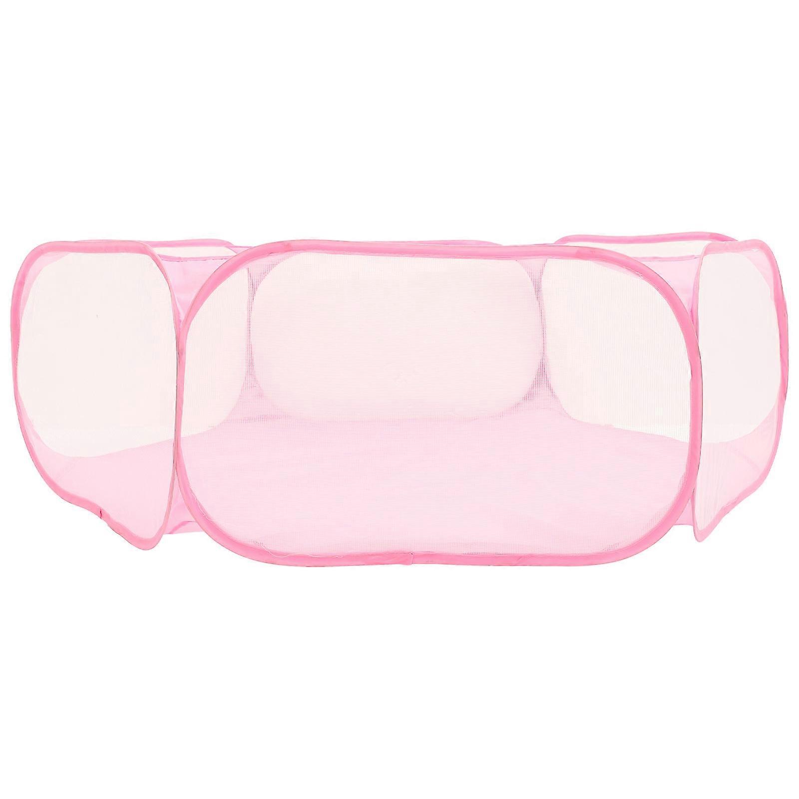 Indoor Pet Playpen Portable Foldable Design Small Animals Safety Protection Pink 1Set