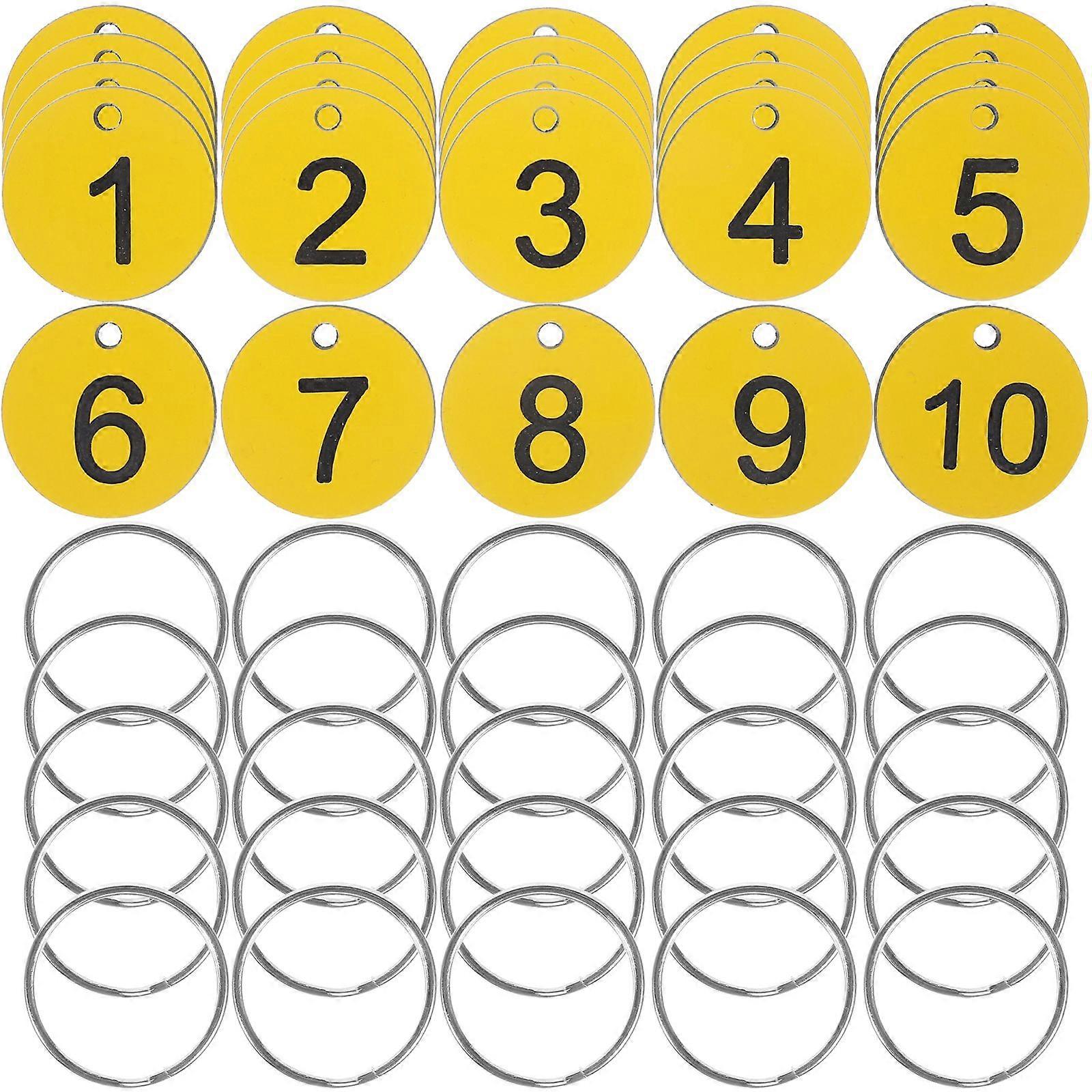 50 Sets Round Number Tags Acrylic Number Tags Portable Number Tags Hanging Number Tags with Rings