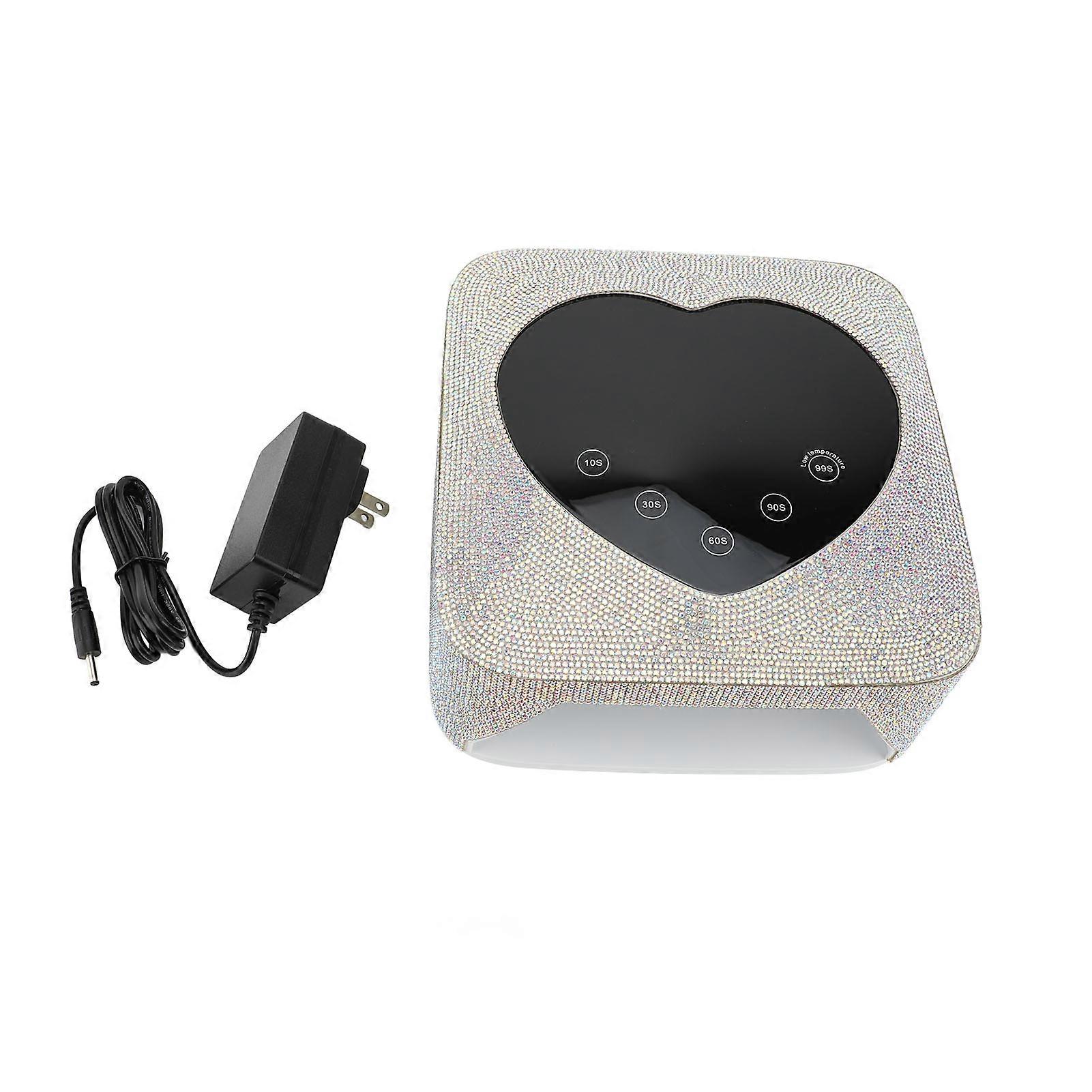 Nail Lamp Cordless LED Nail Lamp Quick Curing Professional 72W Rechargeable Nail Dryer with Rhinestone For Home Nail Salon US Plug