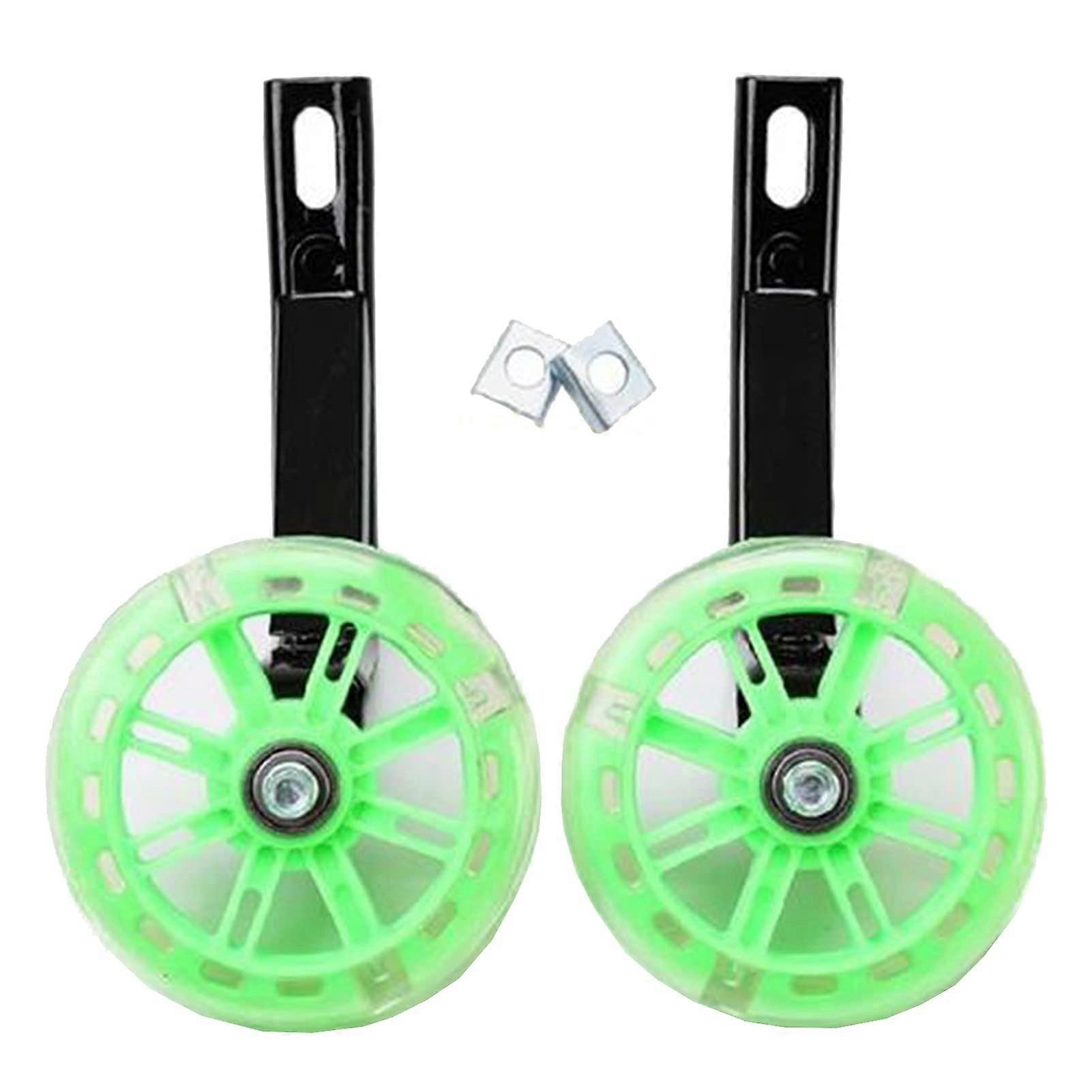 Bicycle Stabilisers for 12-20 Inch Bikes, Steel Frame Training Wheels for Kids, Green Colour