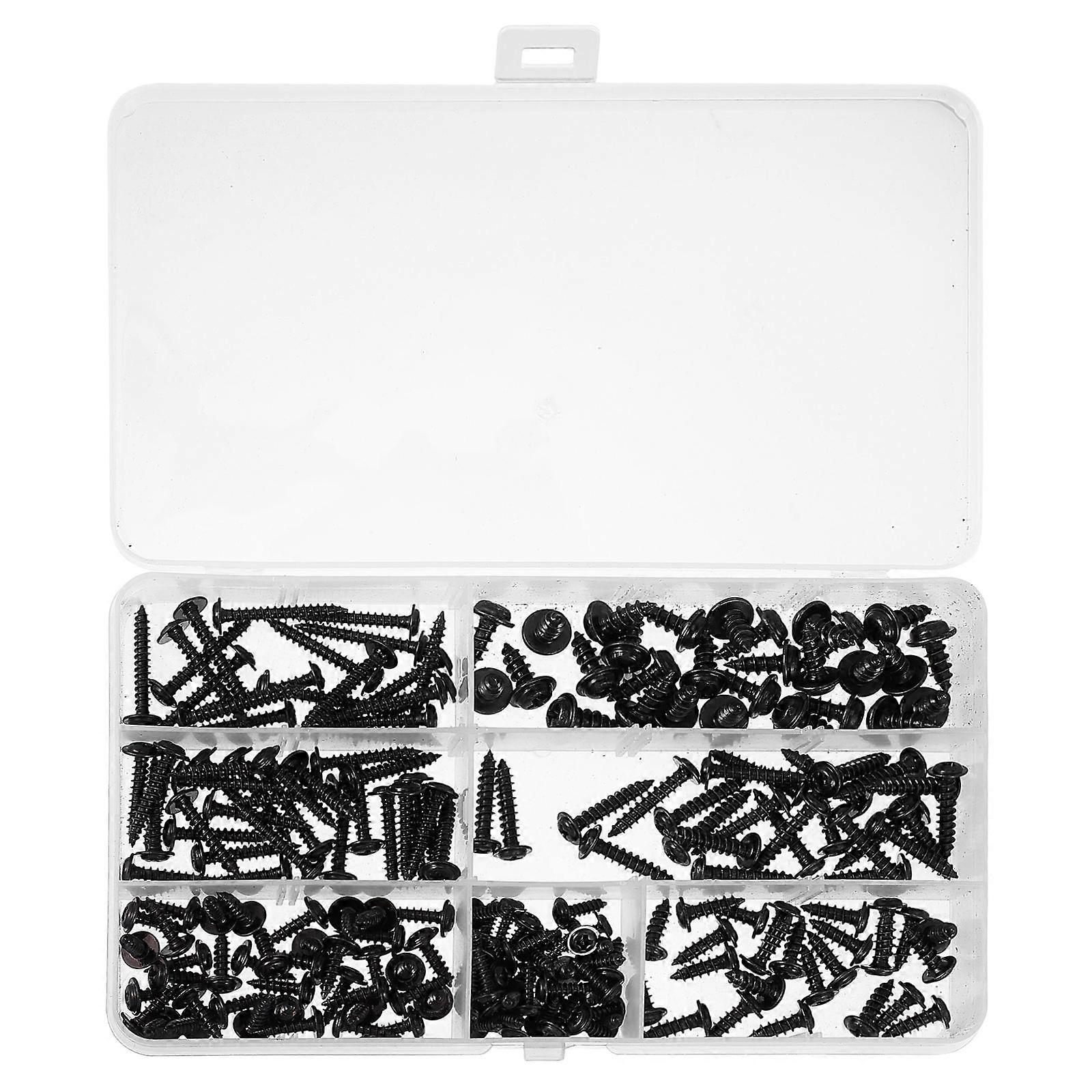 Self Tapping Screw Kit, Durable Carbon Steel with Washer for DIY Projects