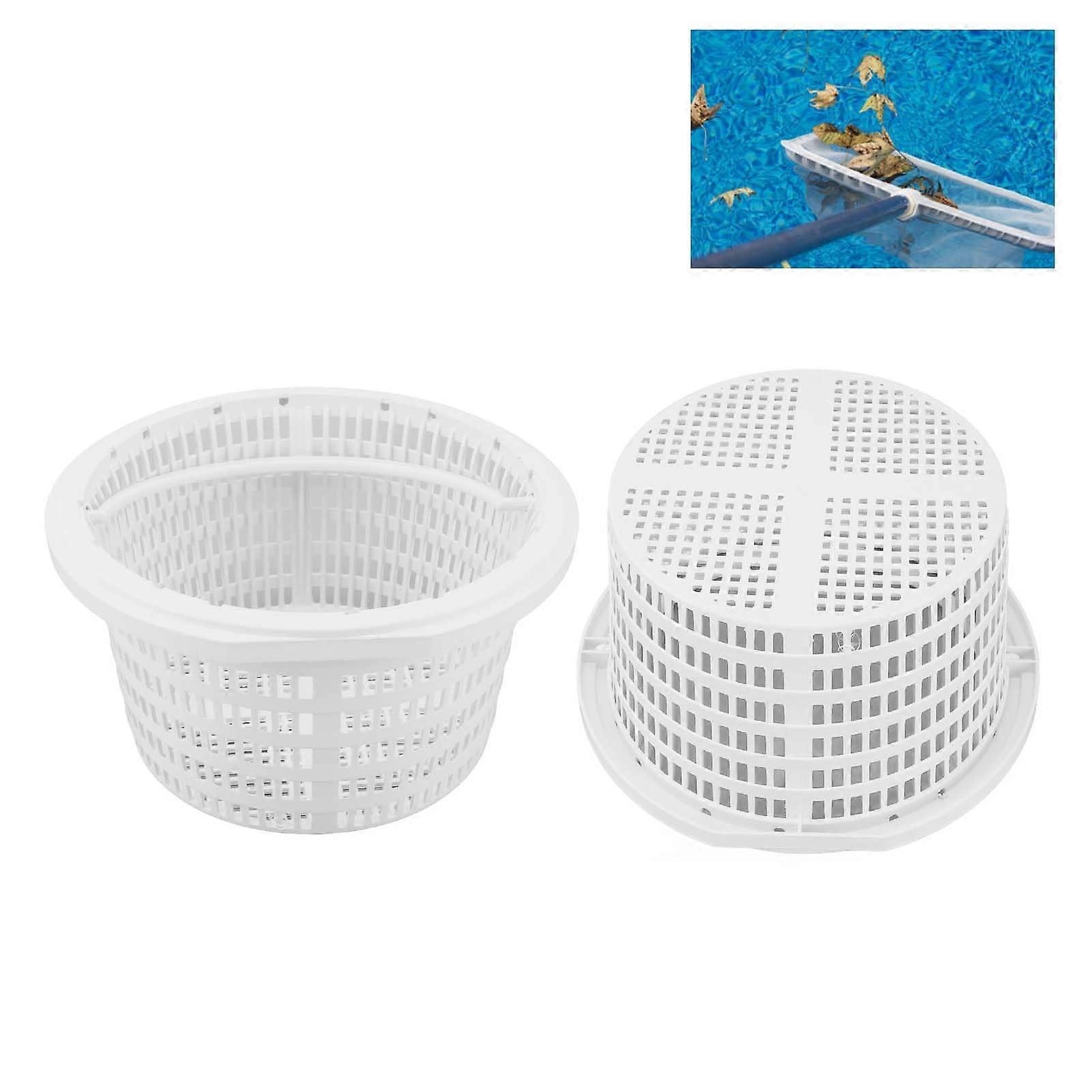 Pool Skimmer Basket, 2 Pieces Skimmer Basket, Pool Filter Basket with Handle, Skimmer Basket for Above Ground Pool Replacement for SP1091LX