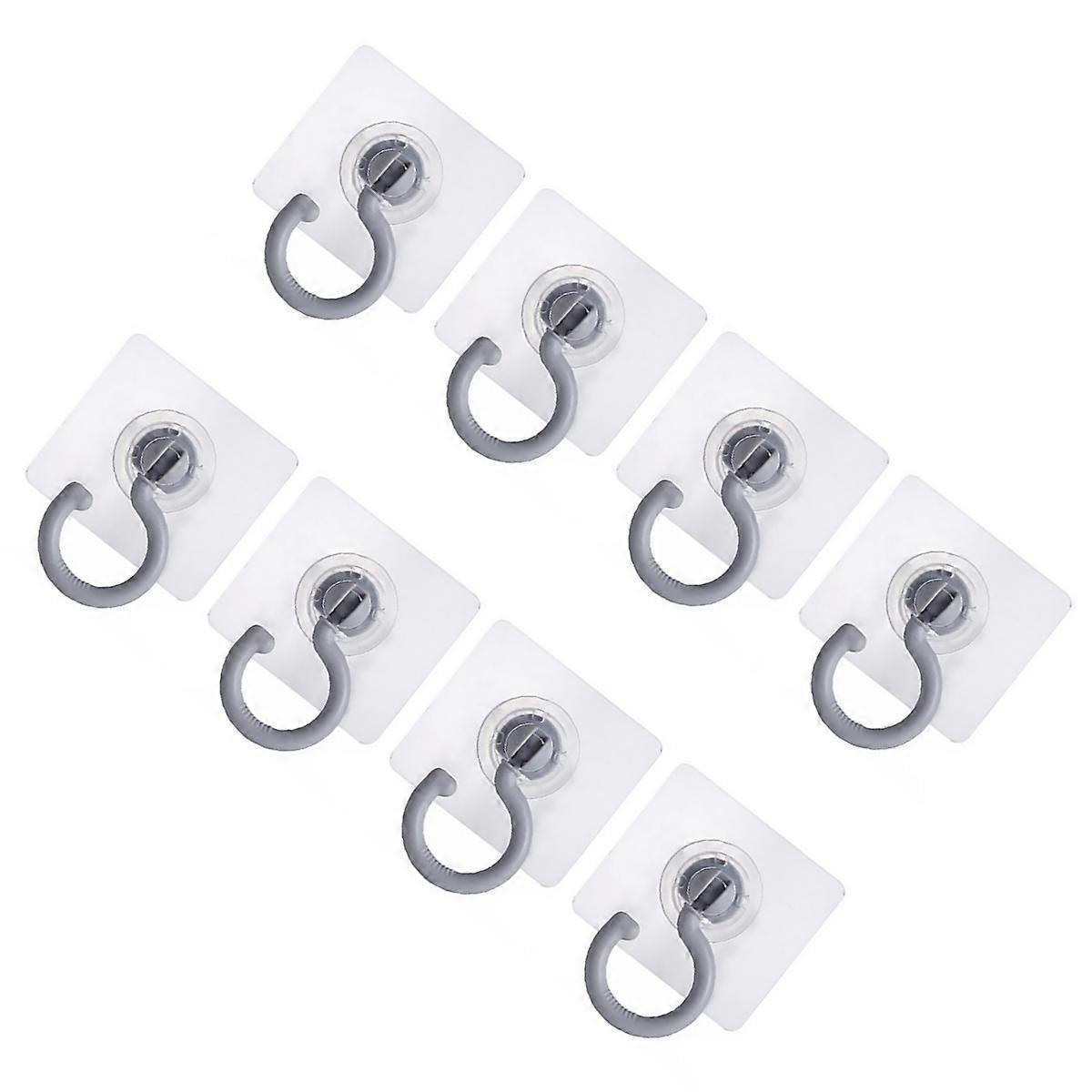 Multifunctional Bathroom Wall Hooks ABS Material Modern Design 8Pcs