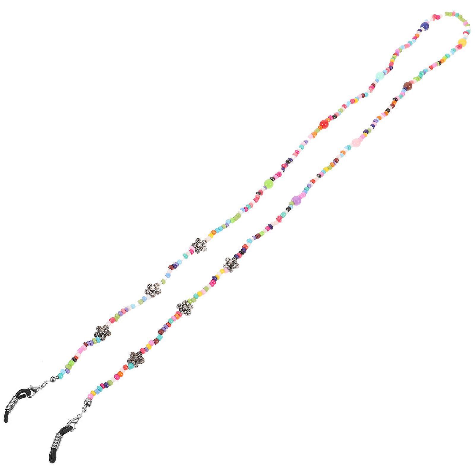 Women's Beaded Eyeglass Chains Multi Color Neck Strap Rope For Sunglasses Protection 1Pack