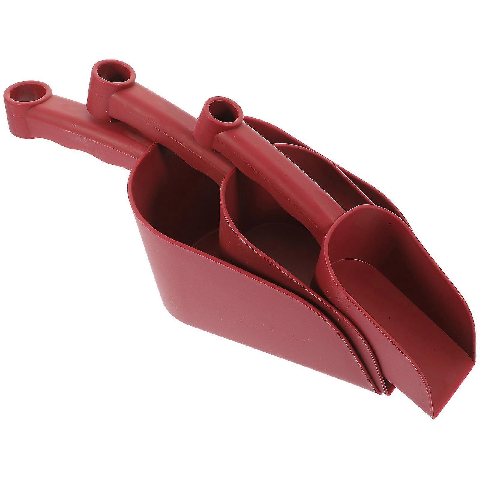 Brown Plastic Soil Scoop for Home Gardening Strong and Durable Easy to Use 3pcs