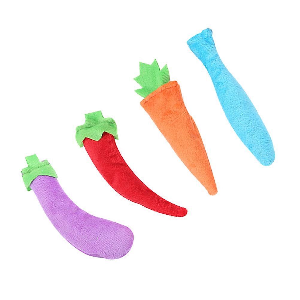 Catnip Toy Cat Chew Toy Plush Chew Toy Cat Teeth Cleaning Stick Behavior Correction Pet Kitten 15 x 3 x 2 cm 4Pcs